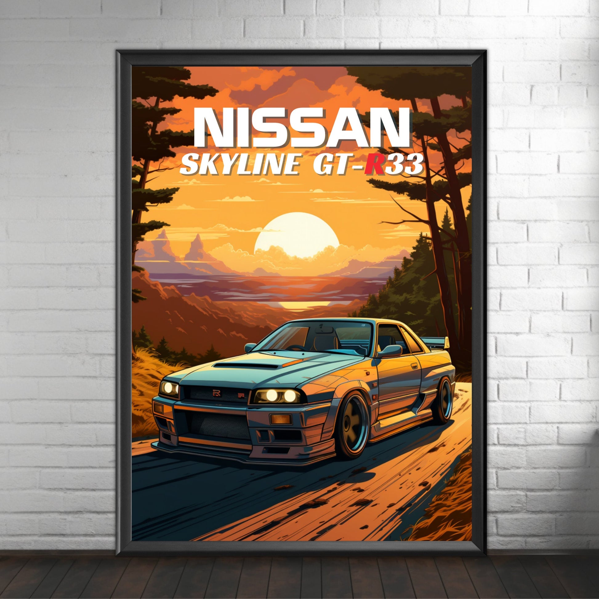 1990s Nissan Skyline GT-R R33 Poster