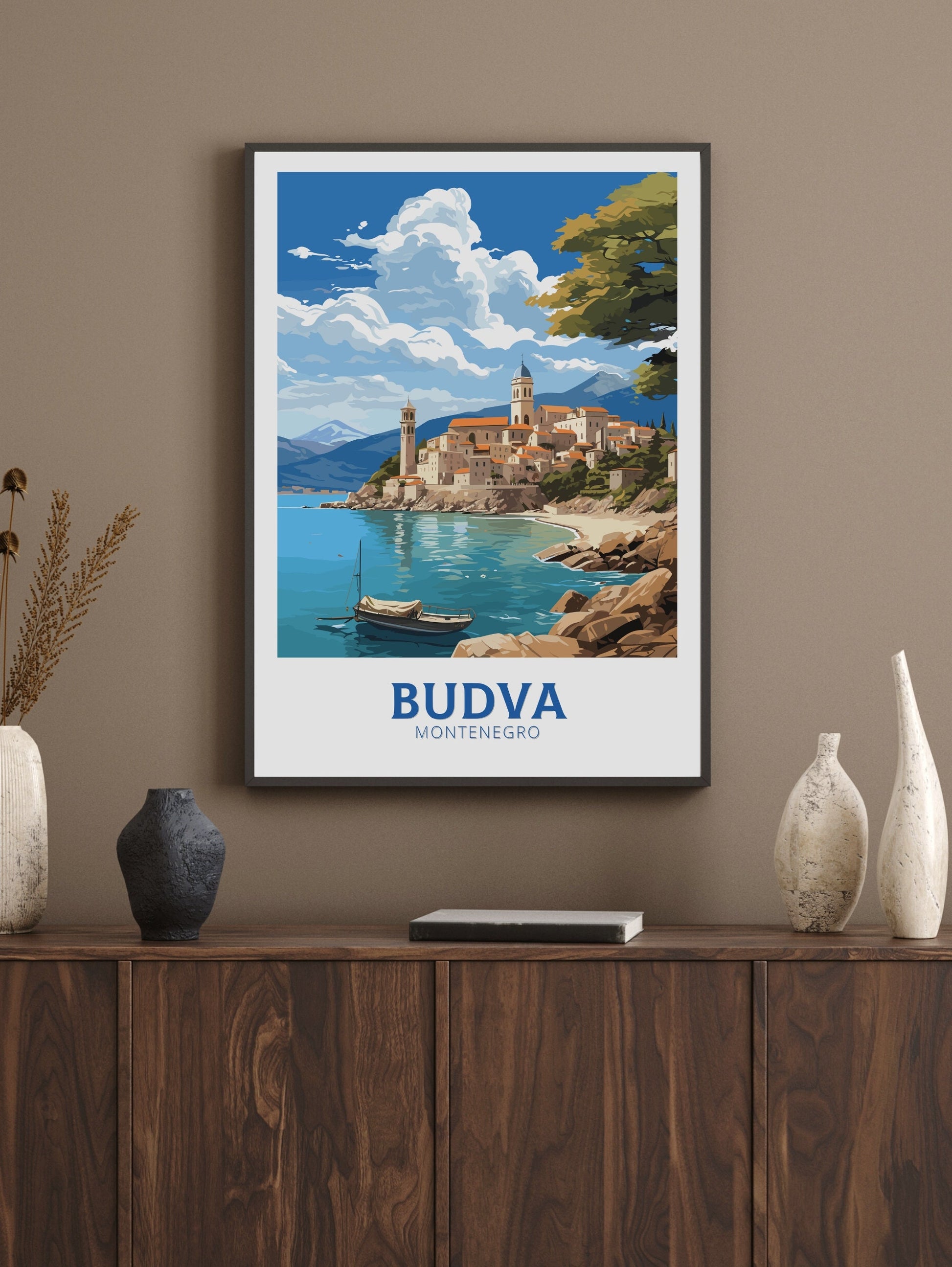 Budva Travel Print | Budva Poster | Travel Gifts | Montenegro Print | Budva Wall Art | Housewarming Gift | Budva Montenegro ID 726