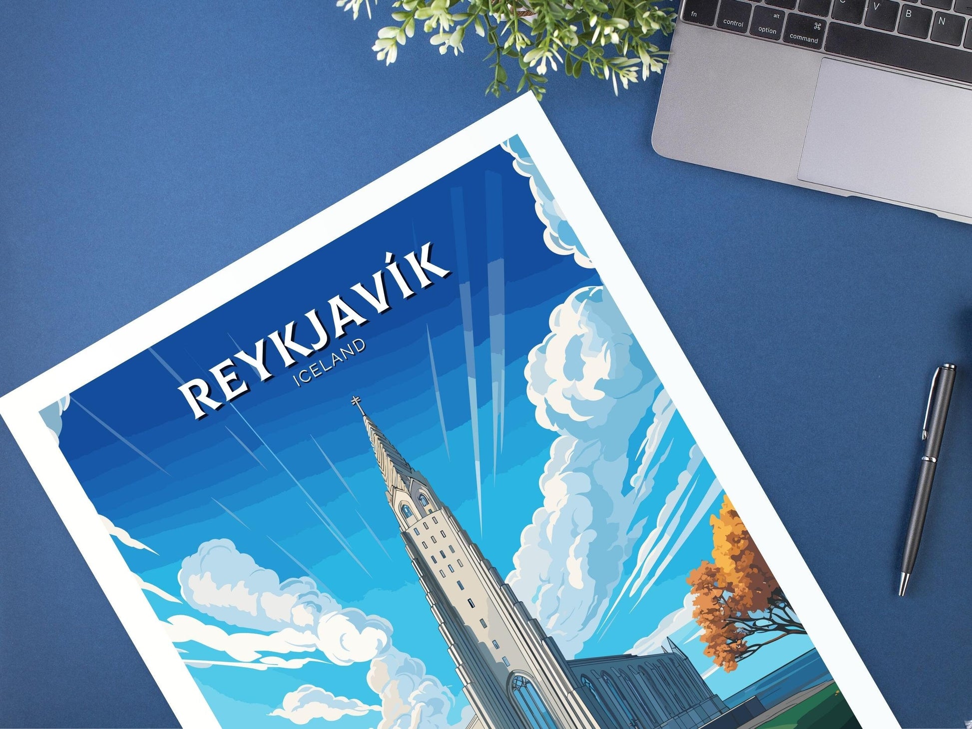 Reykjavik Poster | Reykjavik Print | Reykjavik Illustration | Reykjavik Art | Iceland Print | Reykjavik Home Décor | Hallgrímskirkja ID 728