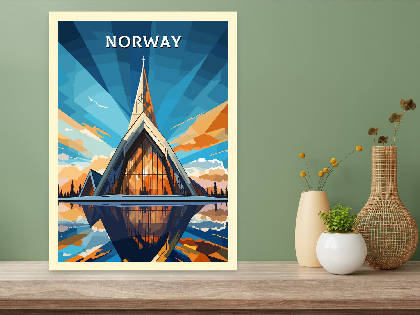 Norway Poster | Norway Travel Print| Norway Wall Art | Norway Print | Norway Travel Poster | Norway Fjords | Northern Lights Poster ID 743