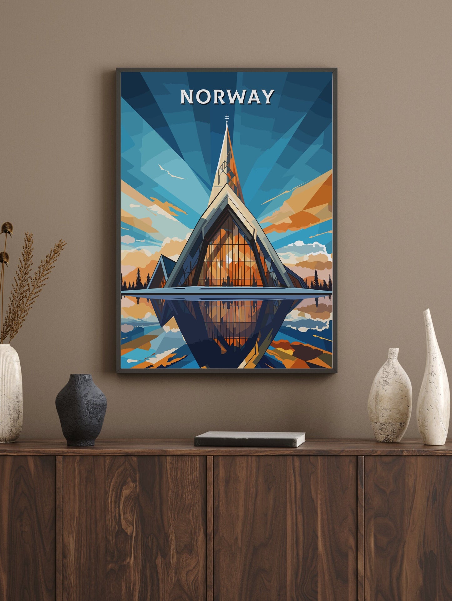 Norway Poster | Norway Travel Print| Norway Wall Art | Norway Print | Norway Travel Poster | Norway Fjords | Northern Lights Poster ID 743