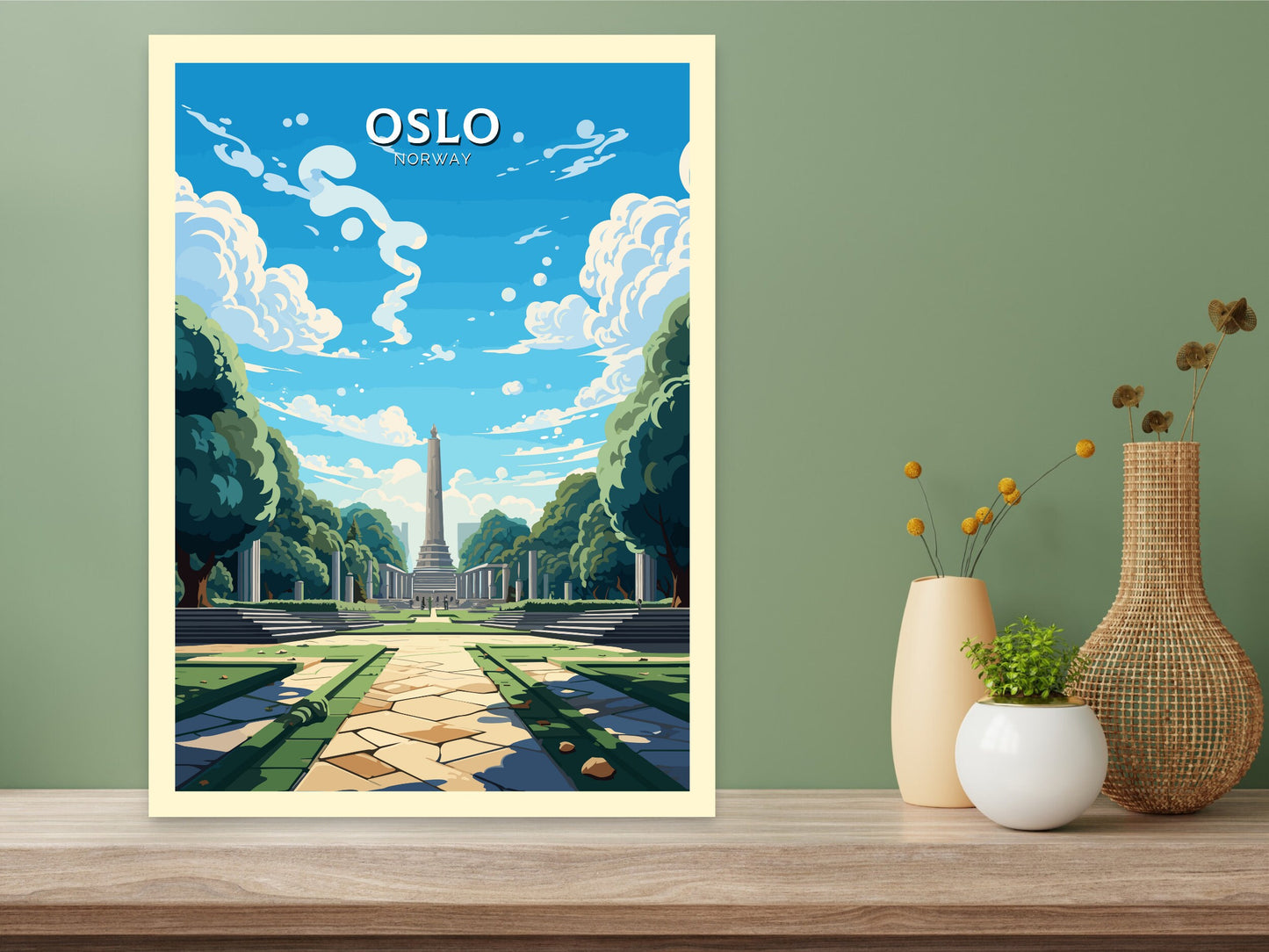 Oslo Travel Poster | Oslo Print | Oslo Poster | Oslo Wall Art | Oslo Illustration | Oslo Norway | Norway Print | Norway Art | ID 742