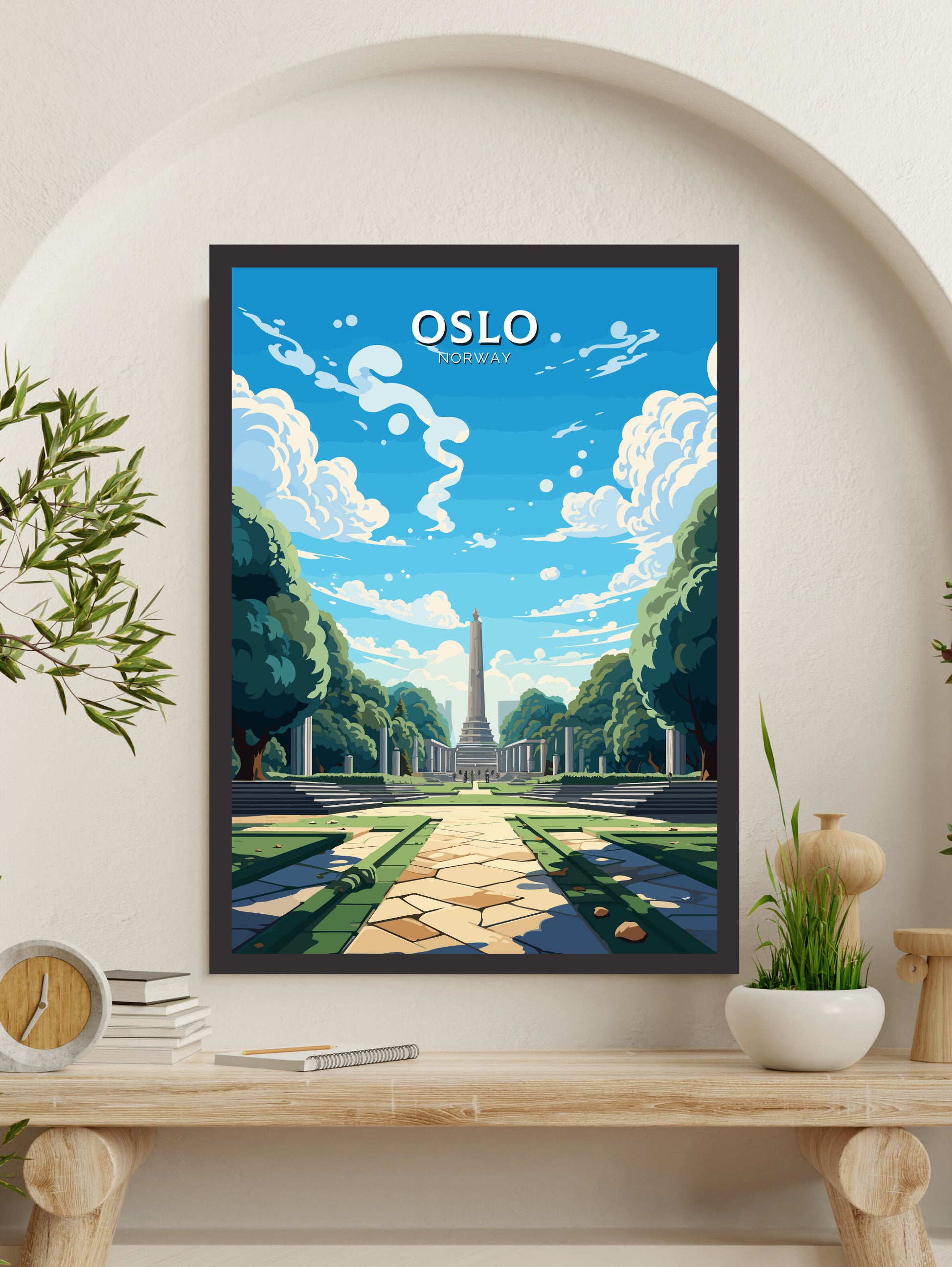 Oslo Travel Poster | Oslo Print | Oslo Poster | Oslo Wall Art | Oslo Illustration | Oslo Norway | Norway Print | Norway Art | ID 742