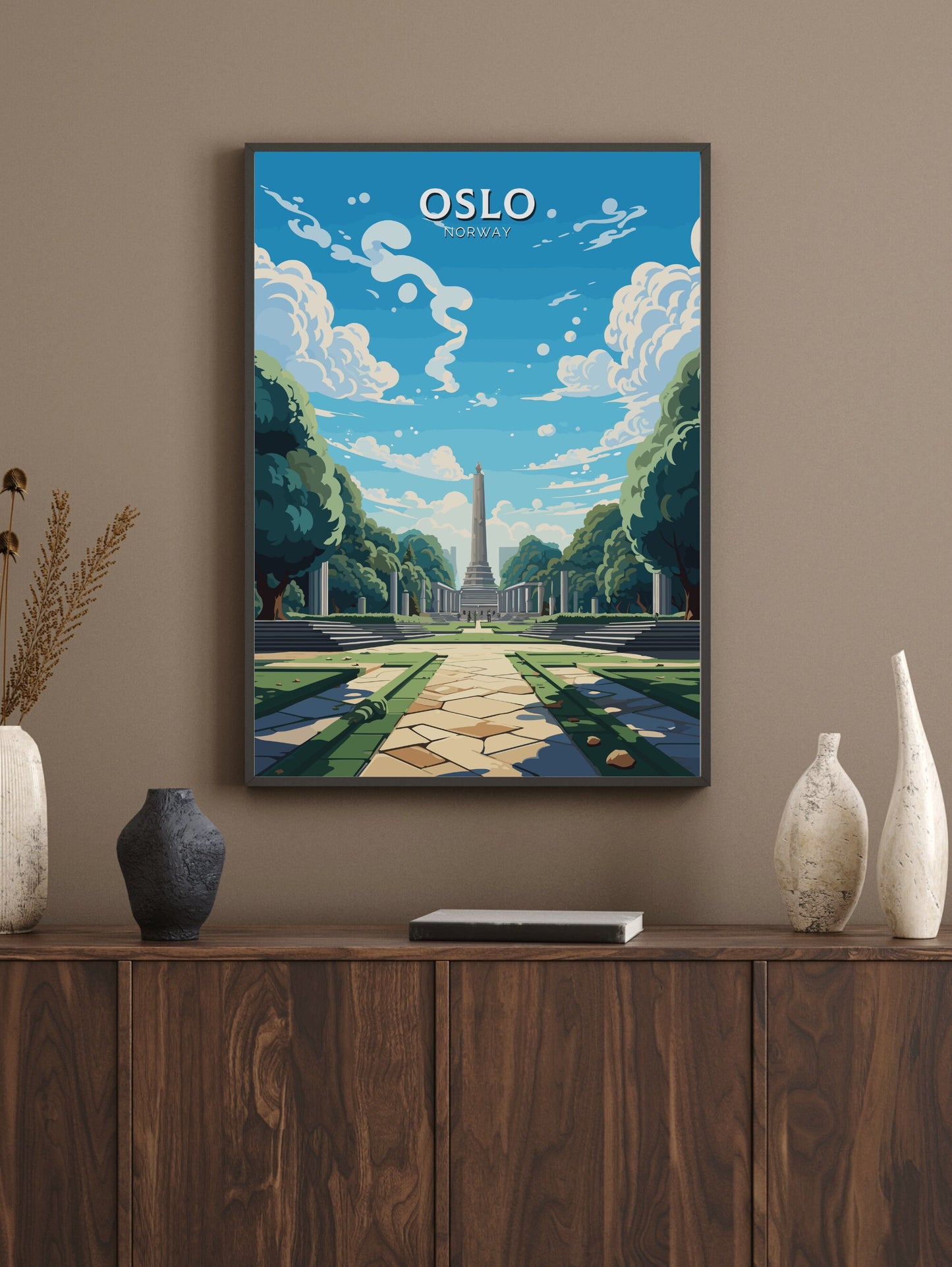 Oslo Travel Poster | Oslo Print | Oslo Poster | Oslo Wall Art | Oslo Illustration | Oslo Norway | Norway Print | Norway Art | ID 742