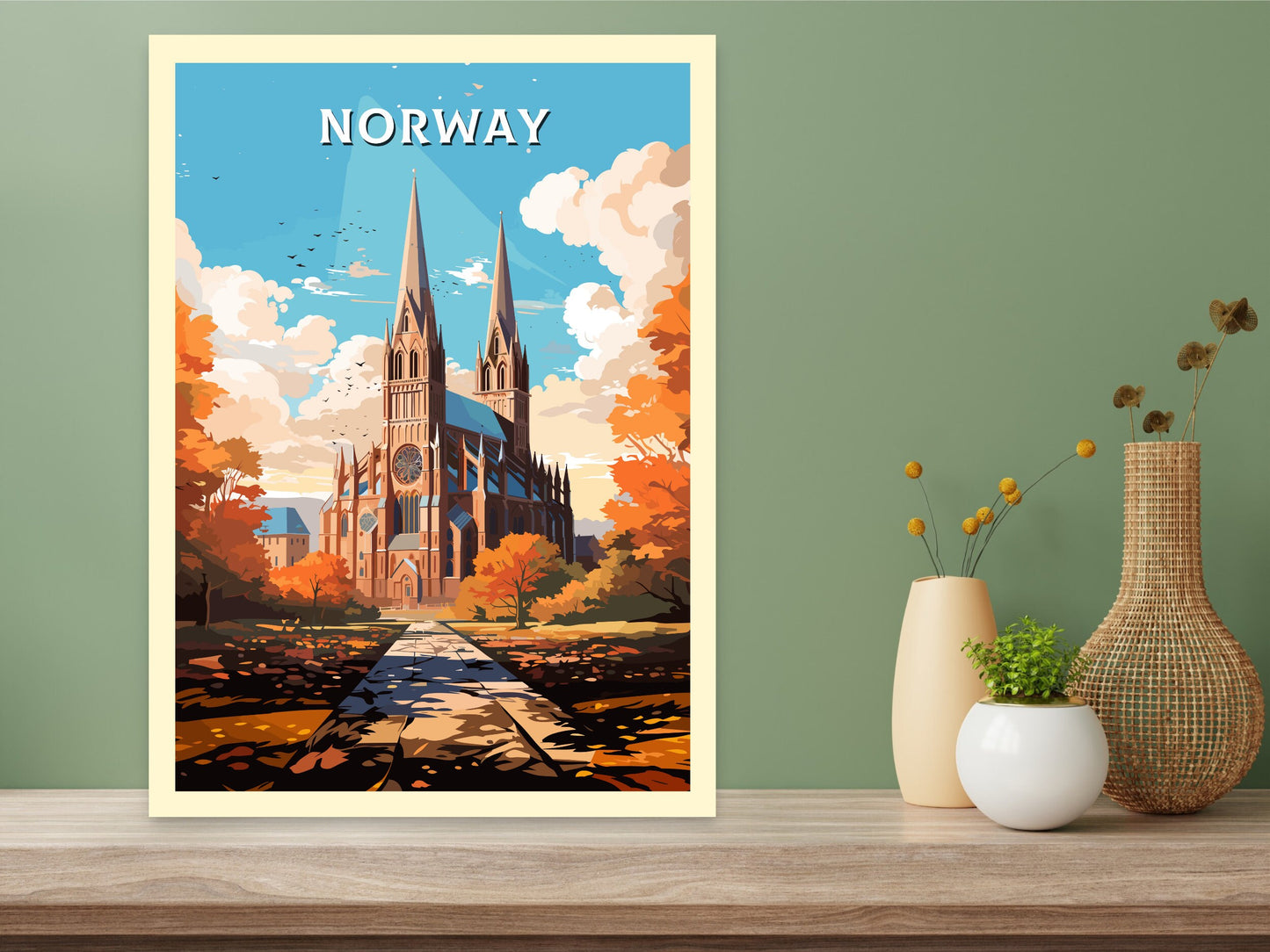 Norway Travel Print | Norway Illustration | Norway Wall Art | Norway Print | Norway Print| Norway Print Painting | ID 741