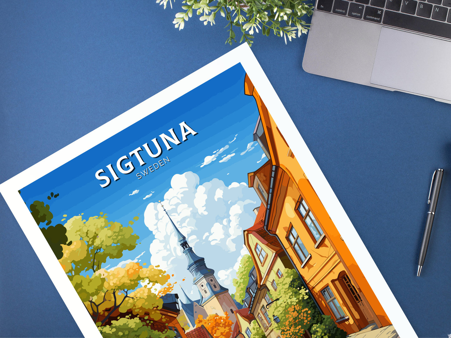 Sigtuna Print | Sigtuna Travel Poster | Sigtuna Illustration | Sweeden Print | Sweeden Home Décor | Sigtuna Art | Sweeden Poster | ID 740