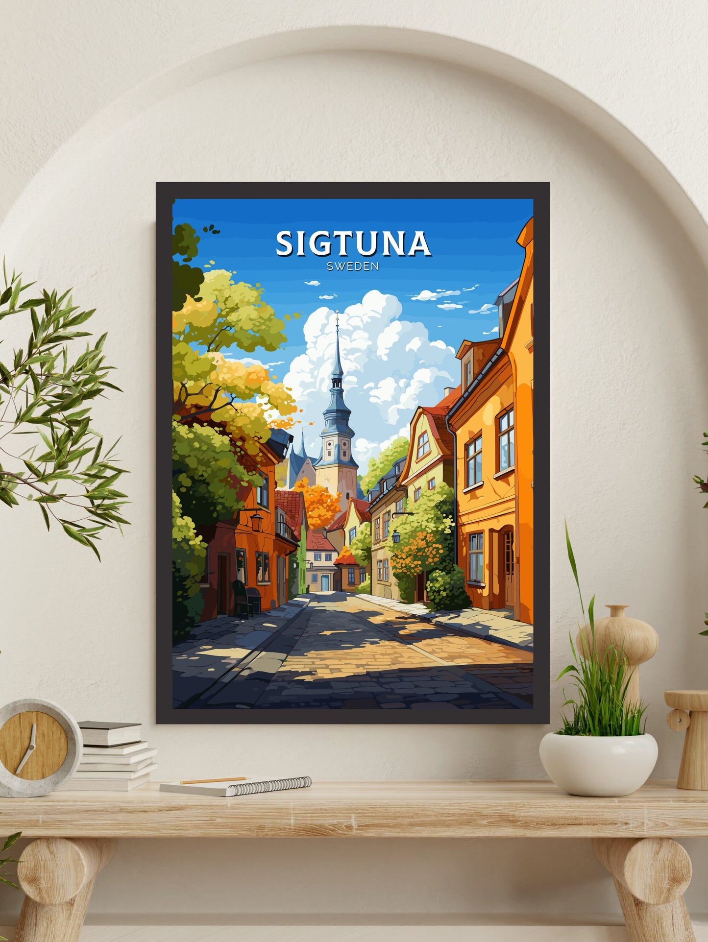 Sigtuna Print | Sigtuna Travel Poster | Sigtuna Illustration | Sweeden Print | Sweeden Home Décor | Sigtuna Art | Sweeden Poster | ID 740