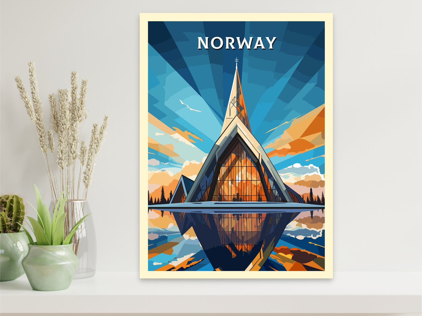 Norway Poster | Norway Travel Print| Norway Wall Art | Norway Print | Norway Travel Poster | Norway Fjords | Northern Lights Poster ID 743