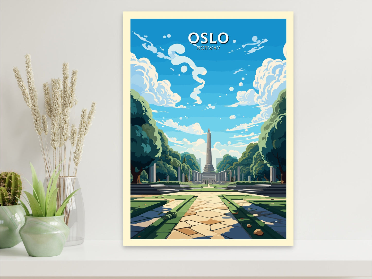 Oslo Travel Poster | Oslo Print | Oslo Poster | Oslo Wall Art | Oslo Illustration | Oslo Norway | Norway Print | Norway Art | ID 742