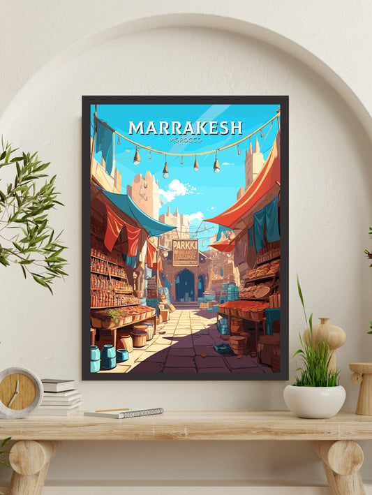 Marrakesh Travel Print | Marrakesh Illustration | Marrakesh Wall Art | Morocco Print | Morocco Home Decor | Marrakesh Poster | ID 014