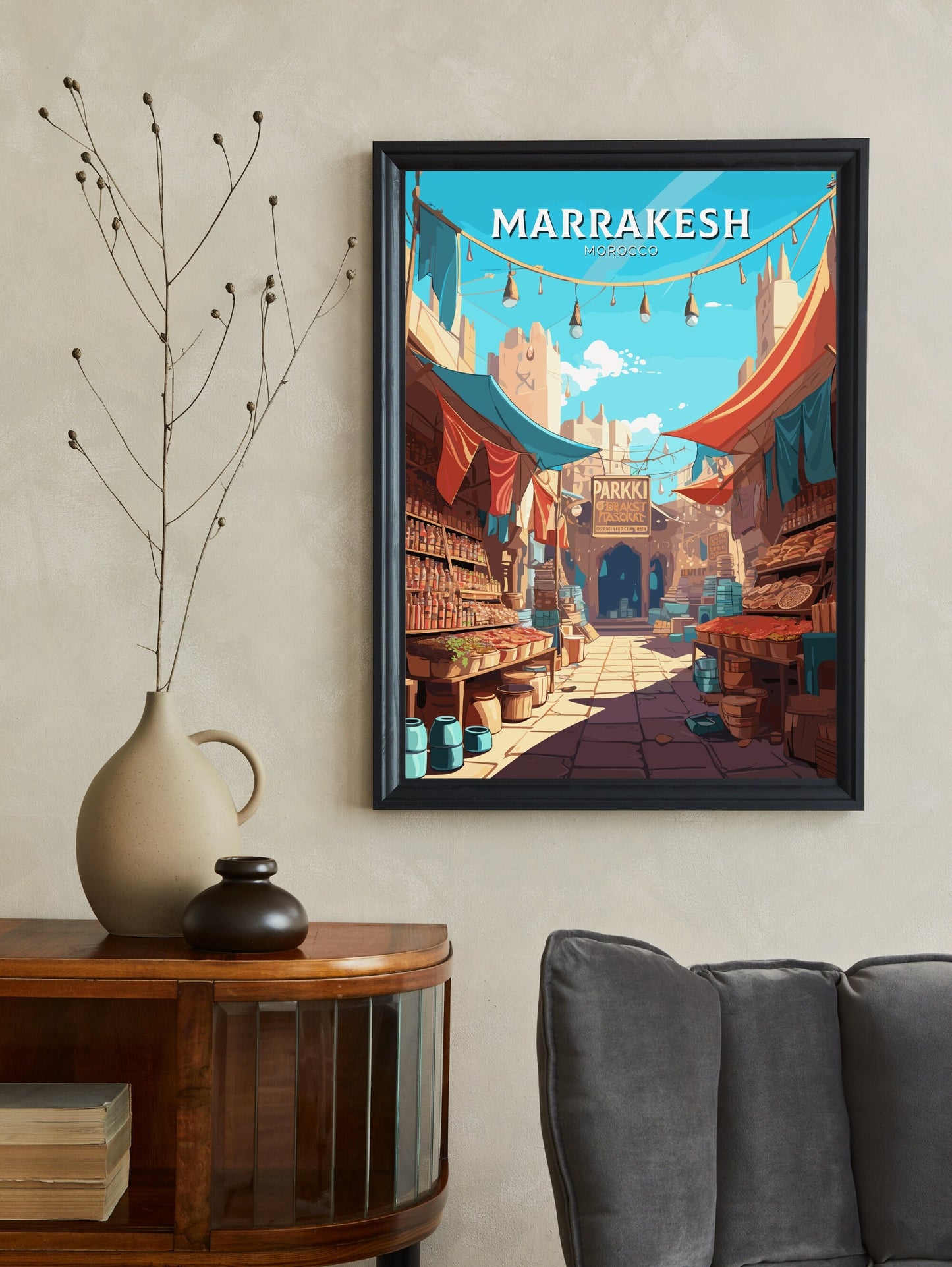 Marrakesh Travel Print | Marrakesh Illustration | Marrakesh Wall Art | Morocco Print | Morocco Home Decor | Marrakesh Poster | ID 014