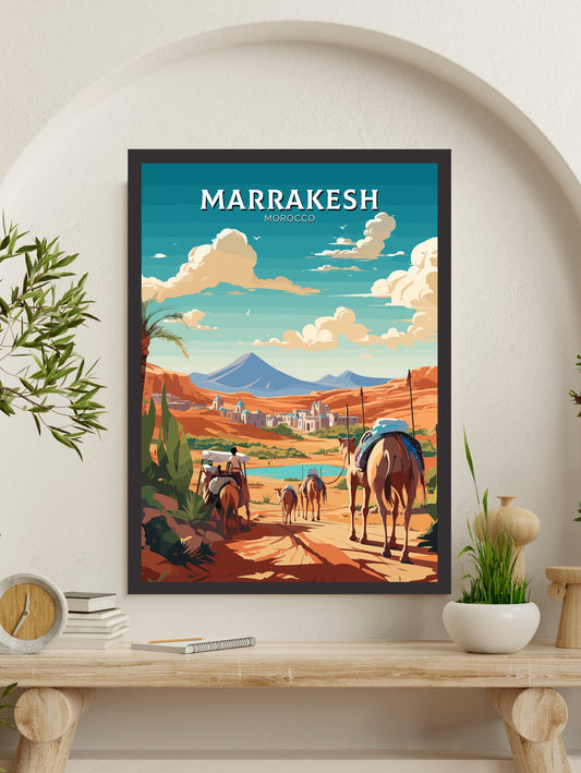 Marrakesh Poster | Marrakesh Wall Art | Morocco Print | Marrakesh Travel Print | Marrakesh Illustration | Morocco Home Decor | ID 754