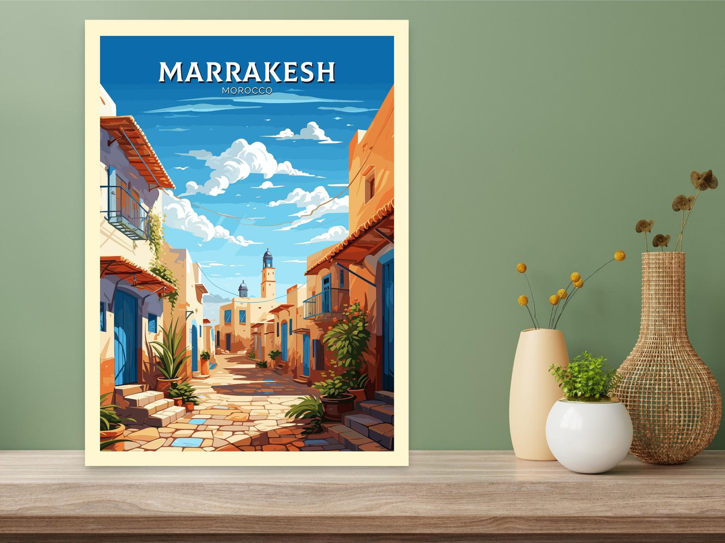 Marrakesh Travel Poster | Morocco Print | Morocco Home Decor | Marrakesh Illustration | Marrakesh Wall Art | Marrakesh Poster | ID 755