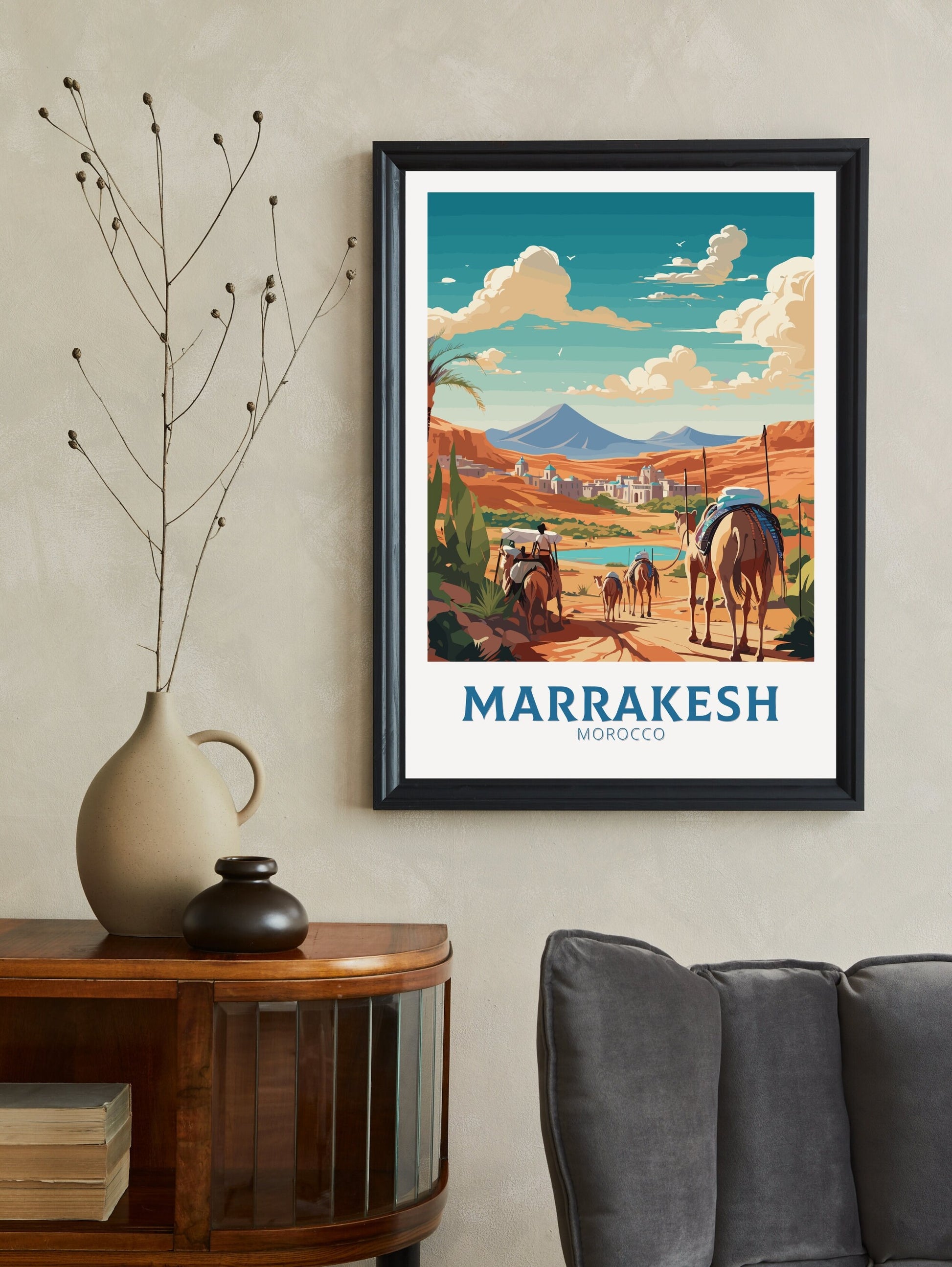 Marrakesh Poster | Marrakesh Wall Art | Morocco Travel Print | Marrakesh Travel Print | Marrakesh Illustration | Morocco Home Decor | ID 758