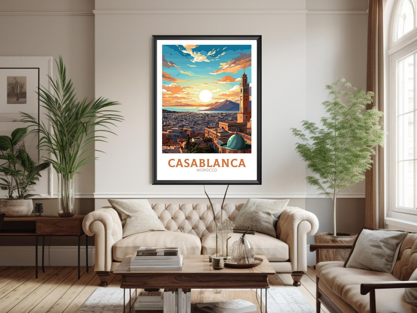 Casablanca Wall Art | Morocco Print | Casablanca Travel Print | Casablanca Illustration | Morocco Home Decor | Casablanca Poster | ID 759