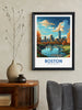 Boston Poster | Boston Travel Print | Boston Illustration | Massachusetts Travel Print | Boston Wall Art | USA Poster | Home Decor ID 761