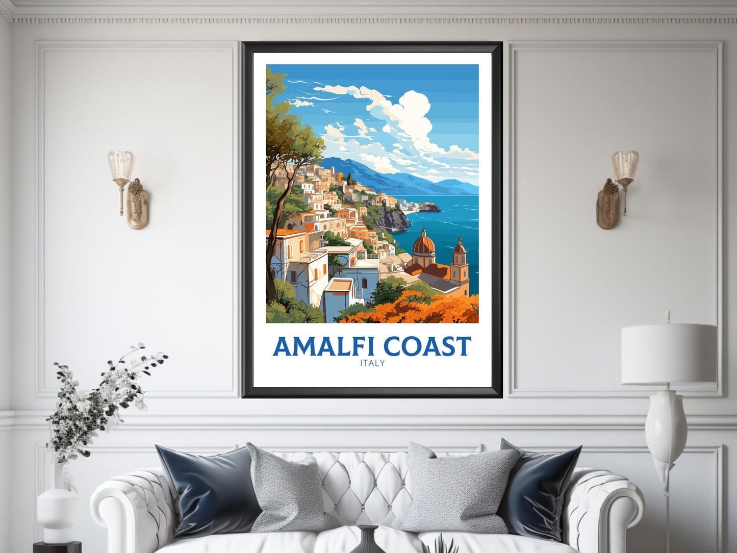 Amalﬁ Coast Print | Amalfi Coast Poster | Travel Gifts | Italy Travel Print | Italy Poster | Housewarming Gift | Travel City Poster | ID 121