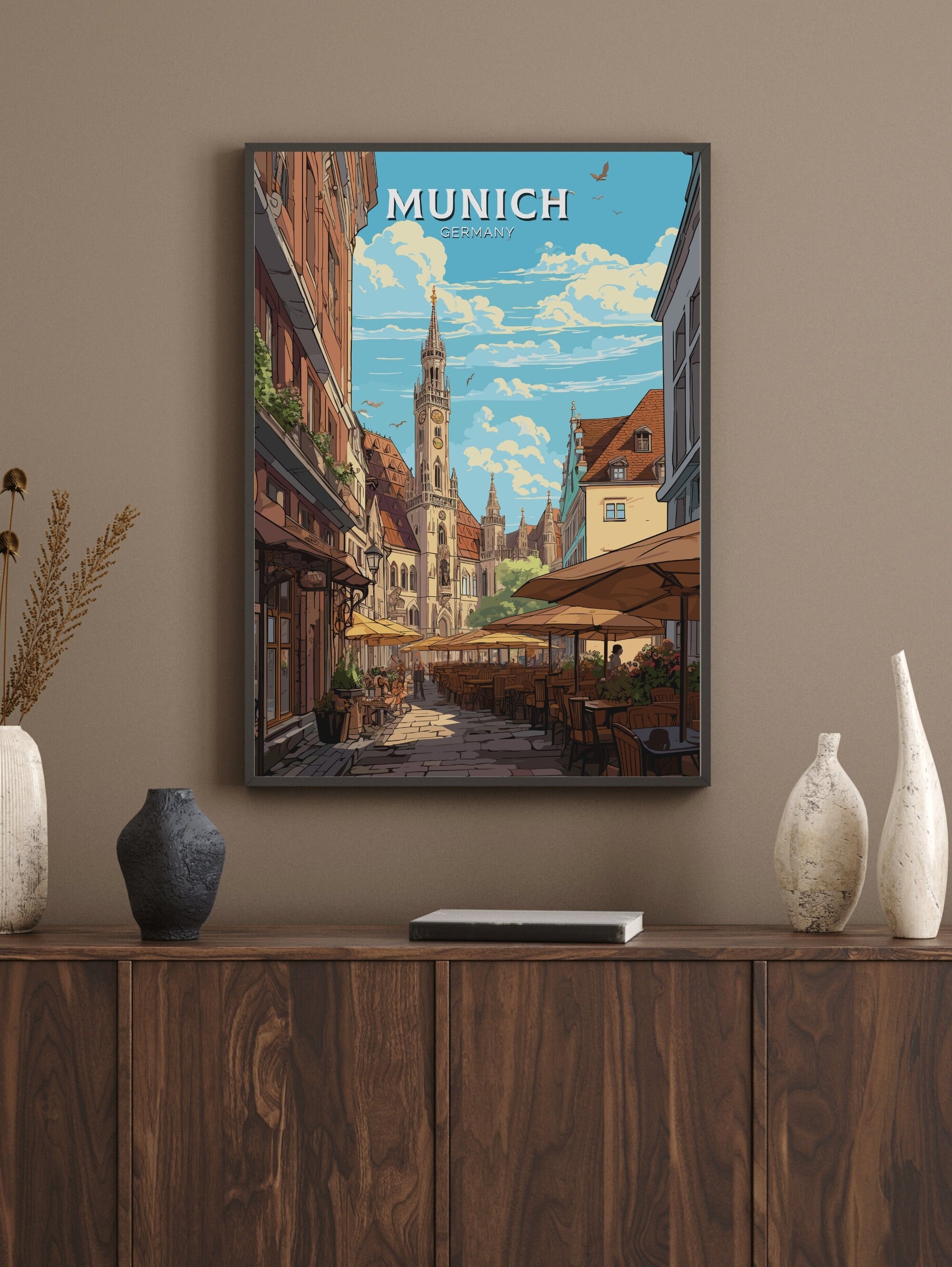 Munich Travel Print | October Fest | Munich Travel Poster | Munich Illustration | Munich Art | Germany Print | October Fest Poster ID 762