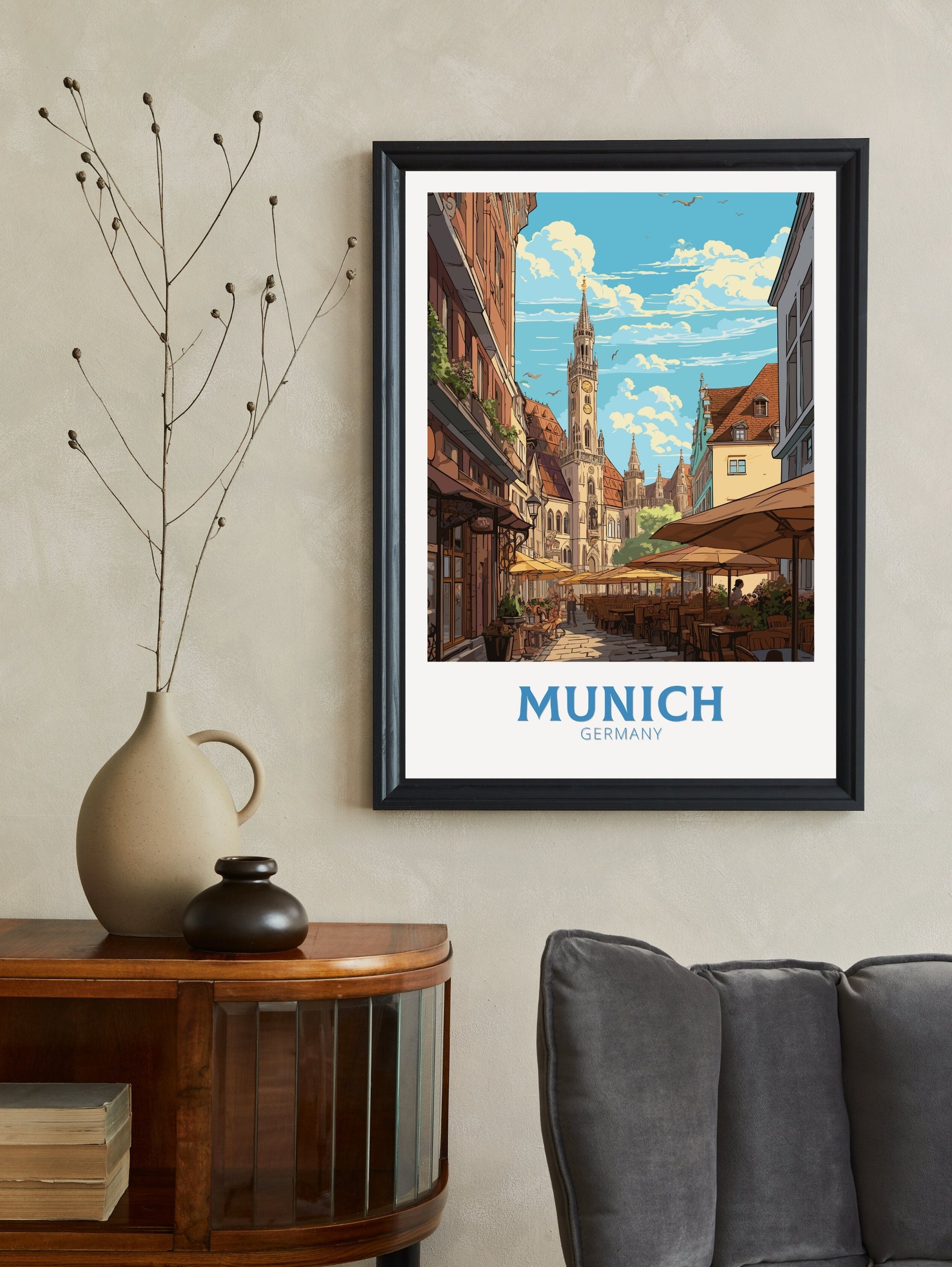 Munich Travel Poster | Munich Illustration | Munich Art | Munich Travel Print | October Fest | Germany Print | October Fest Poster ID 763