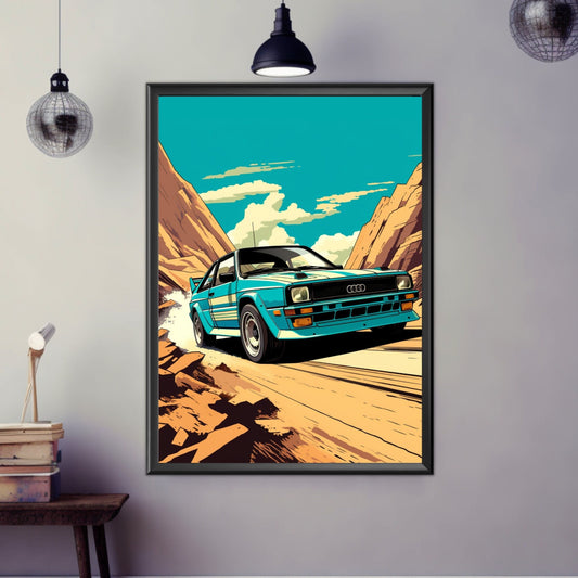 Audi Quattro Print, Audi Quattro Poster, Audi Wall Art, Classic Car Print, Rally Car Print, Car Print, Car Poster, Car Art, 1980s Car Print