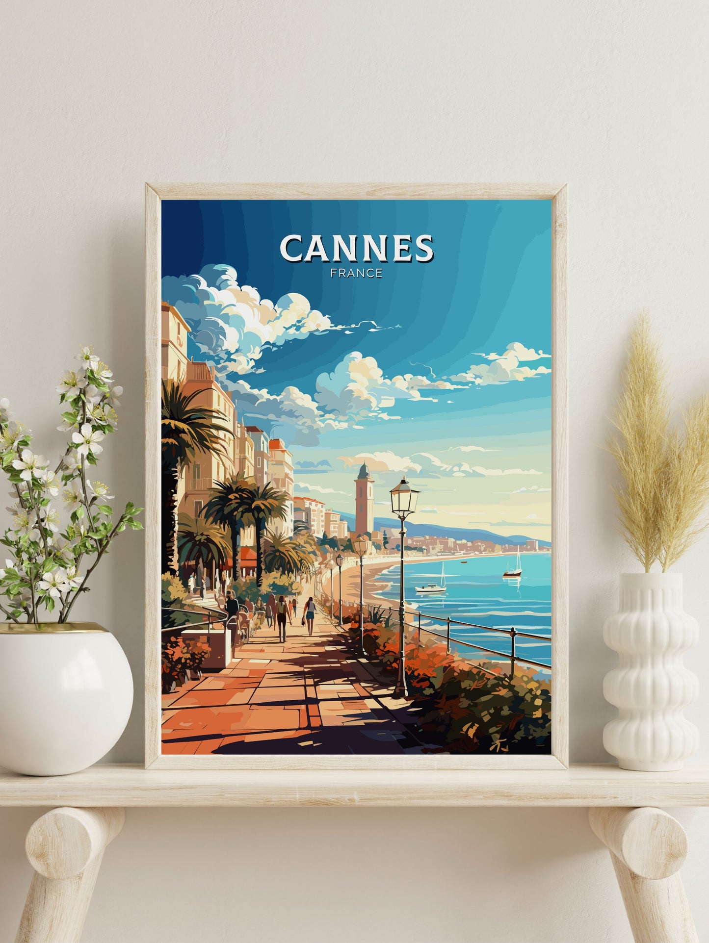 Cannes Travel Print | Cannes Travel Poster | Cannes Wall Art | France Poster | France Home Décor | Cannes Illustration | ID 550