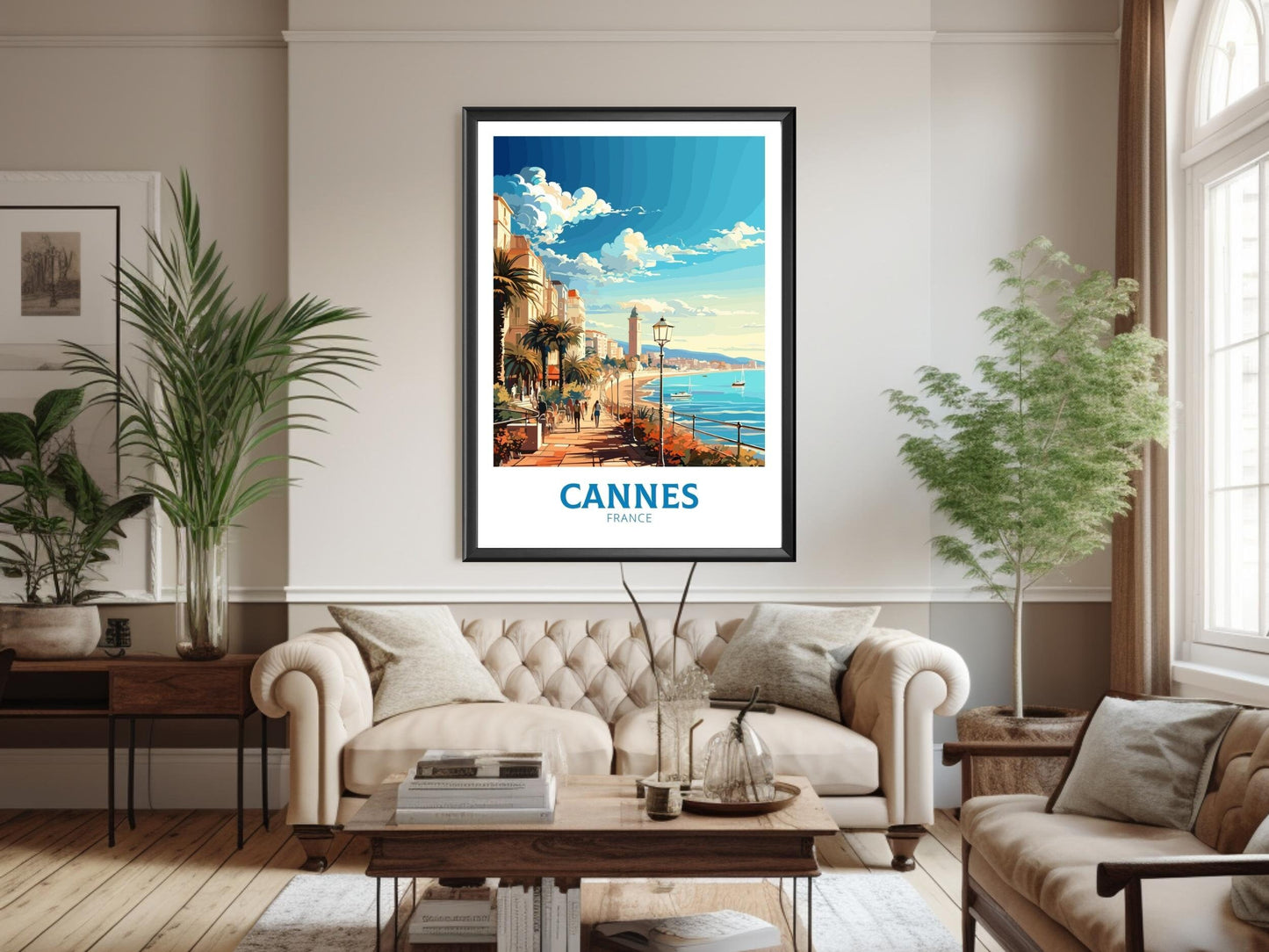 Cannes Travel Poster | Cannes Travel Print | Cannes Wall Art | France Poster | France Home Décor | Cannes Illustration | ID 551