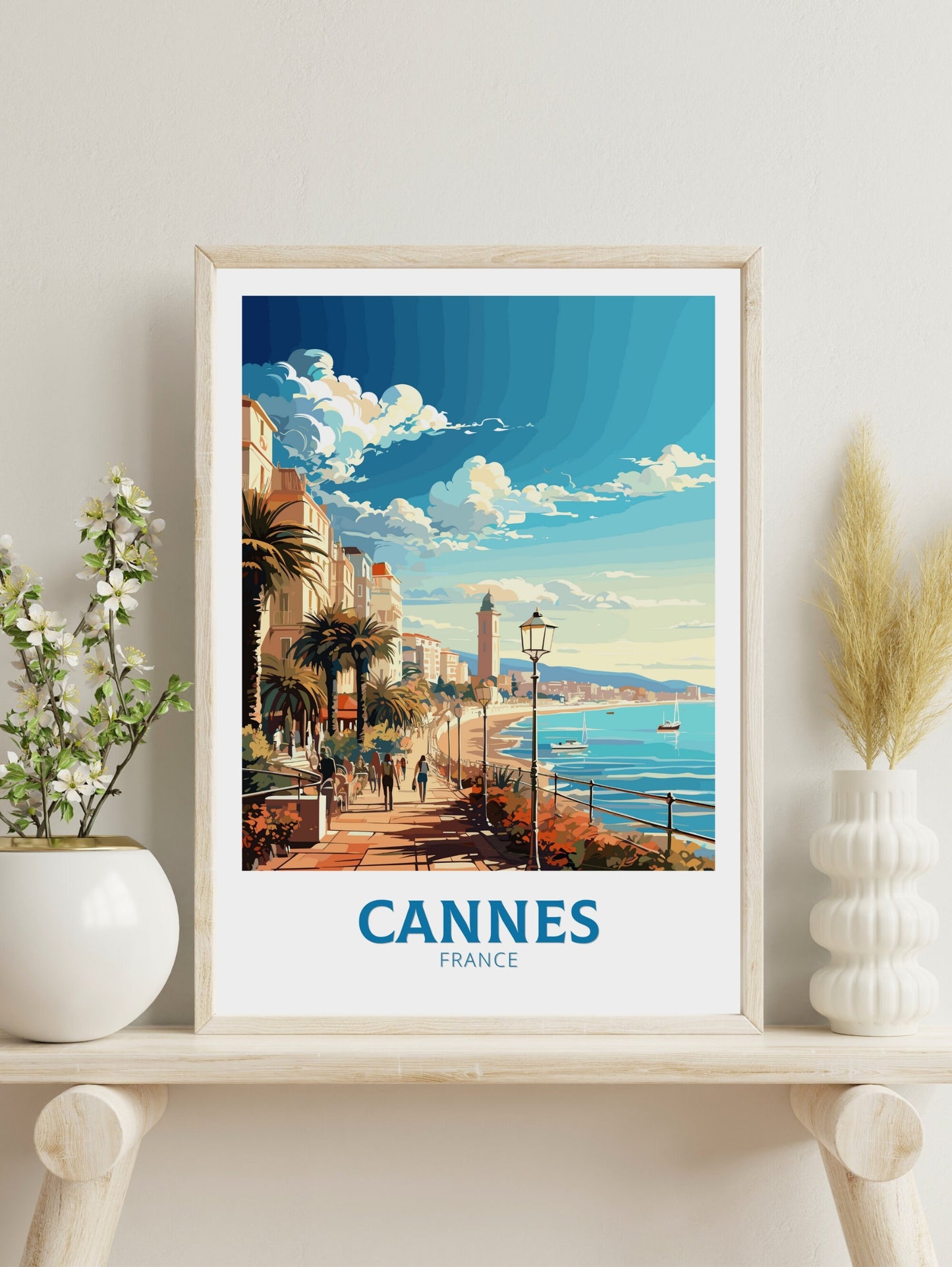 Cannes Travel Poster | Cannes Travel Print | Cannes Wall Art | France Poster | France Home Décor | Cannes Illustration | ID 551