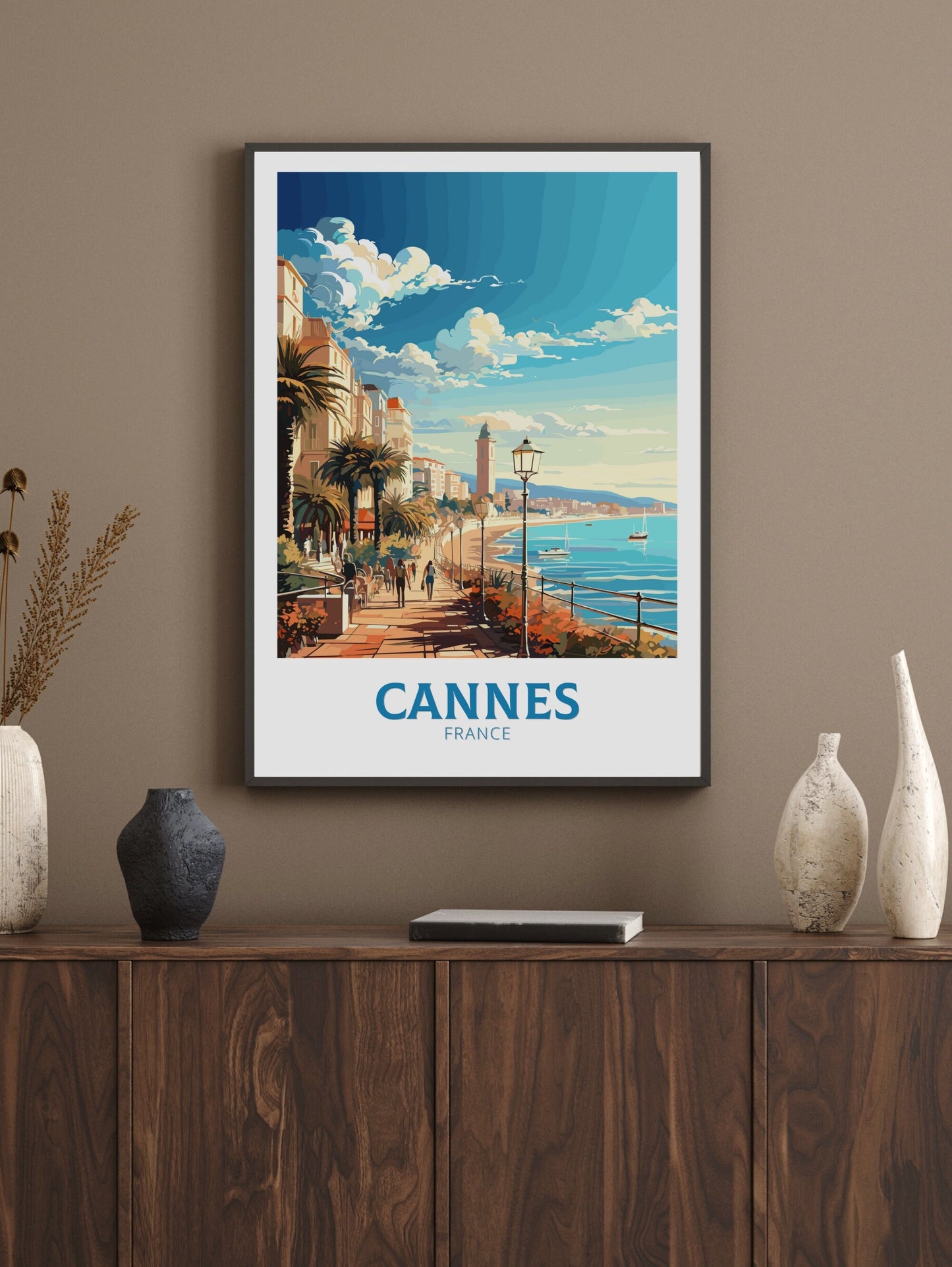 Cannes Travel Poster | Cannes Travel Print | Cannes Wall Art | France Poster | France Home Décor | Cannes Illustration | ID 551