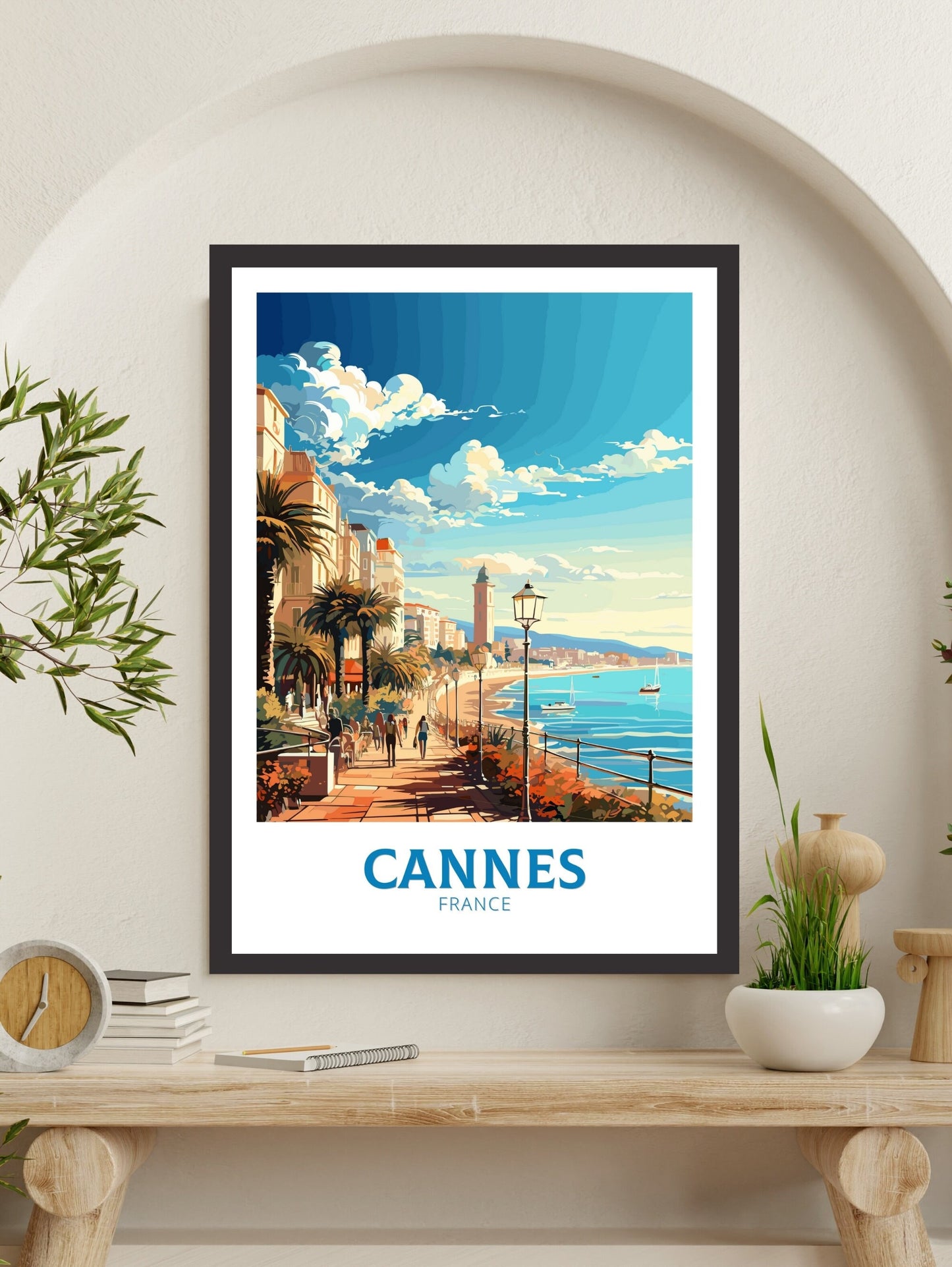 Cannes Travel Poster | Cannes Travel Print | Cannes Wall Art | France Poster | France Home Décor | Cannes Illustration | ID 551