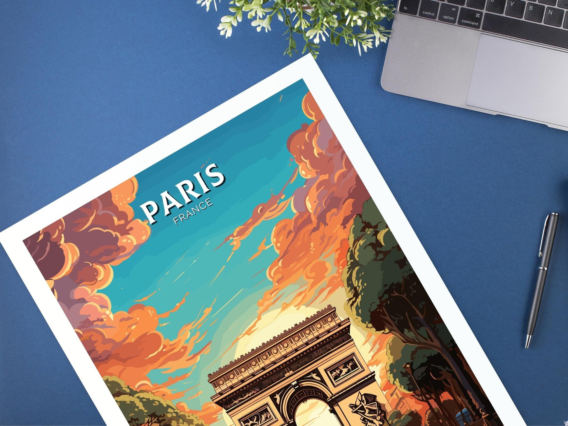 Arc de Triomphe Poster | Paris Travel Print |Paris Arc de Triomphe Poster | Paris Wall Art | France Print | Paris Painting ID 552