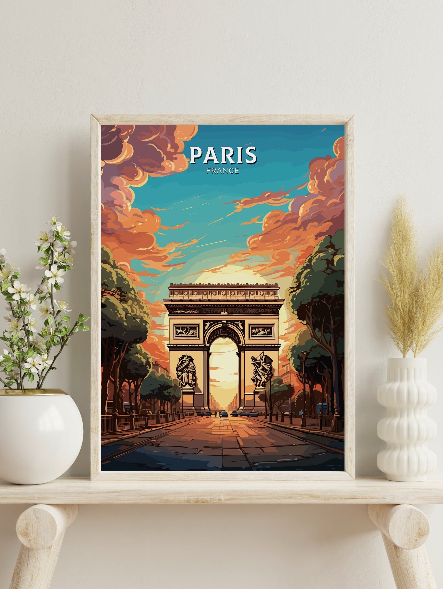 Arc de Triomphe Poster | Paris Travel Print |Paris Arc de Triomphe Poster | Paris Wall Art | France Print | Paris Painting ID 552