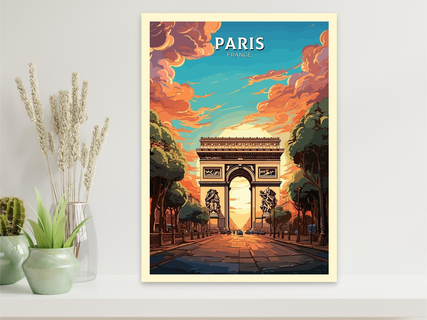 Arc de Triomphe Poster | Paris Travel Print |Paris Arc de Triomphe Poster | Paris Wall Art | France Print | Paris Painting ID 552