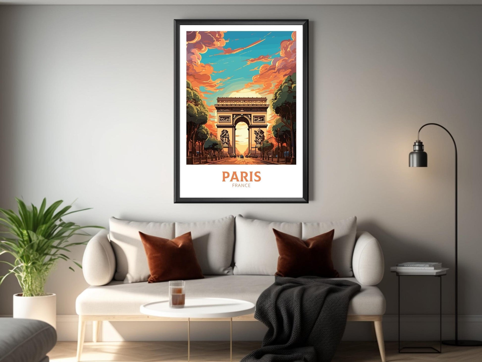 Paris Arc de Triomphe Poster | Arc de Triomphe Print | Paris Travel Print | Paris Wall Art | France Print | Paris Painting ID 553