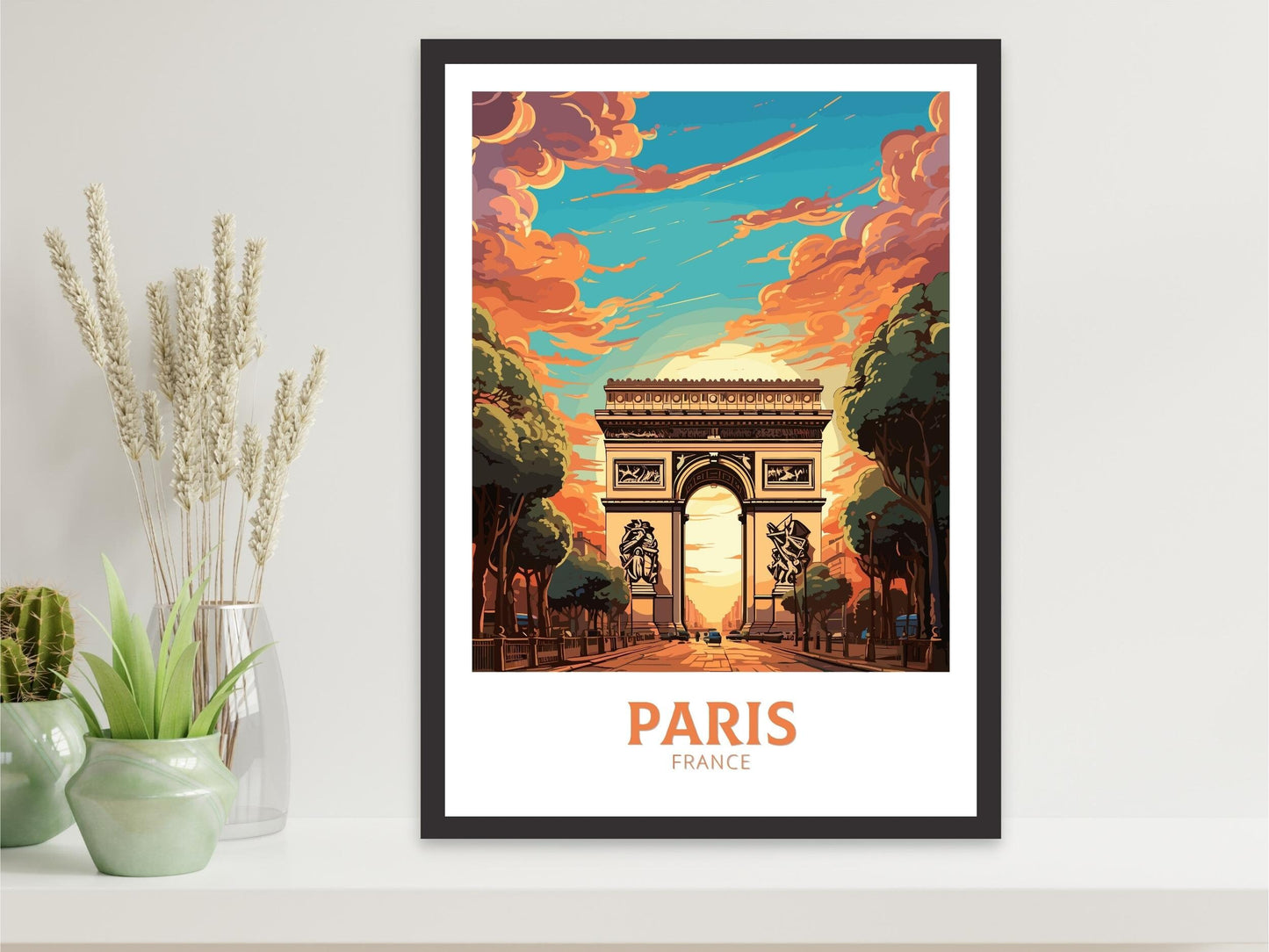 Paris Arc de Triomphe Poster | Arc de Triomphe Print | Paris Travel Print | Paris Wall Art | France Print | Paris Painting ID 553