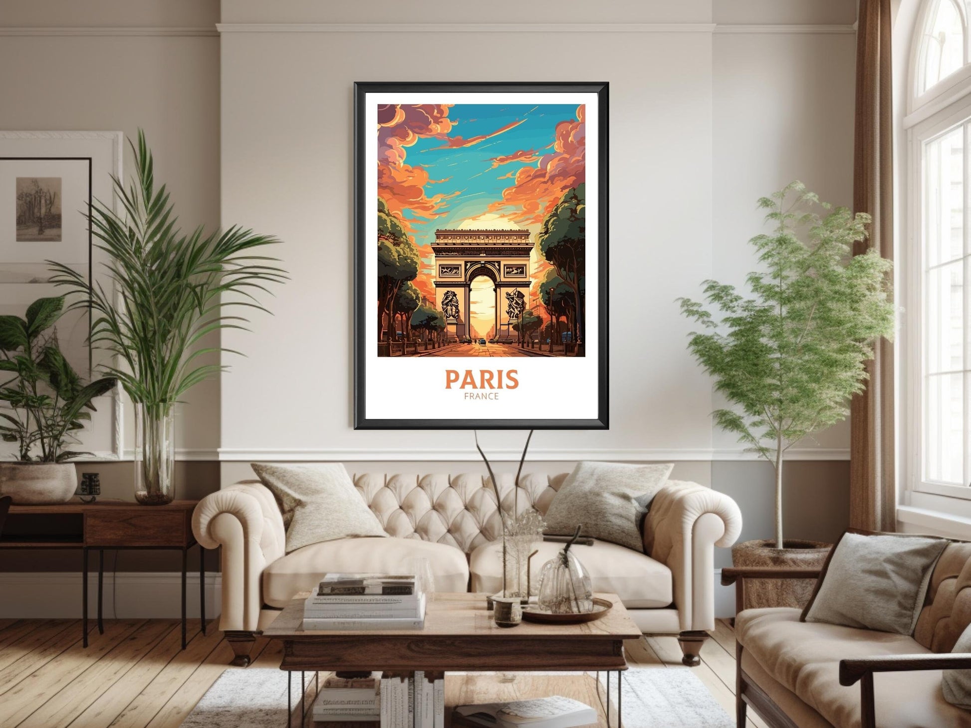 Paris Arc de Triomphe Poster | Arc de Triomphe Print | Paris Travel Print | Paris Wall Art | France Print | Paris Painting ID 553