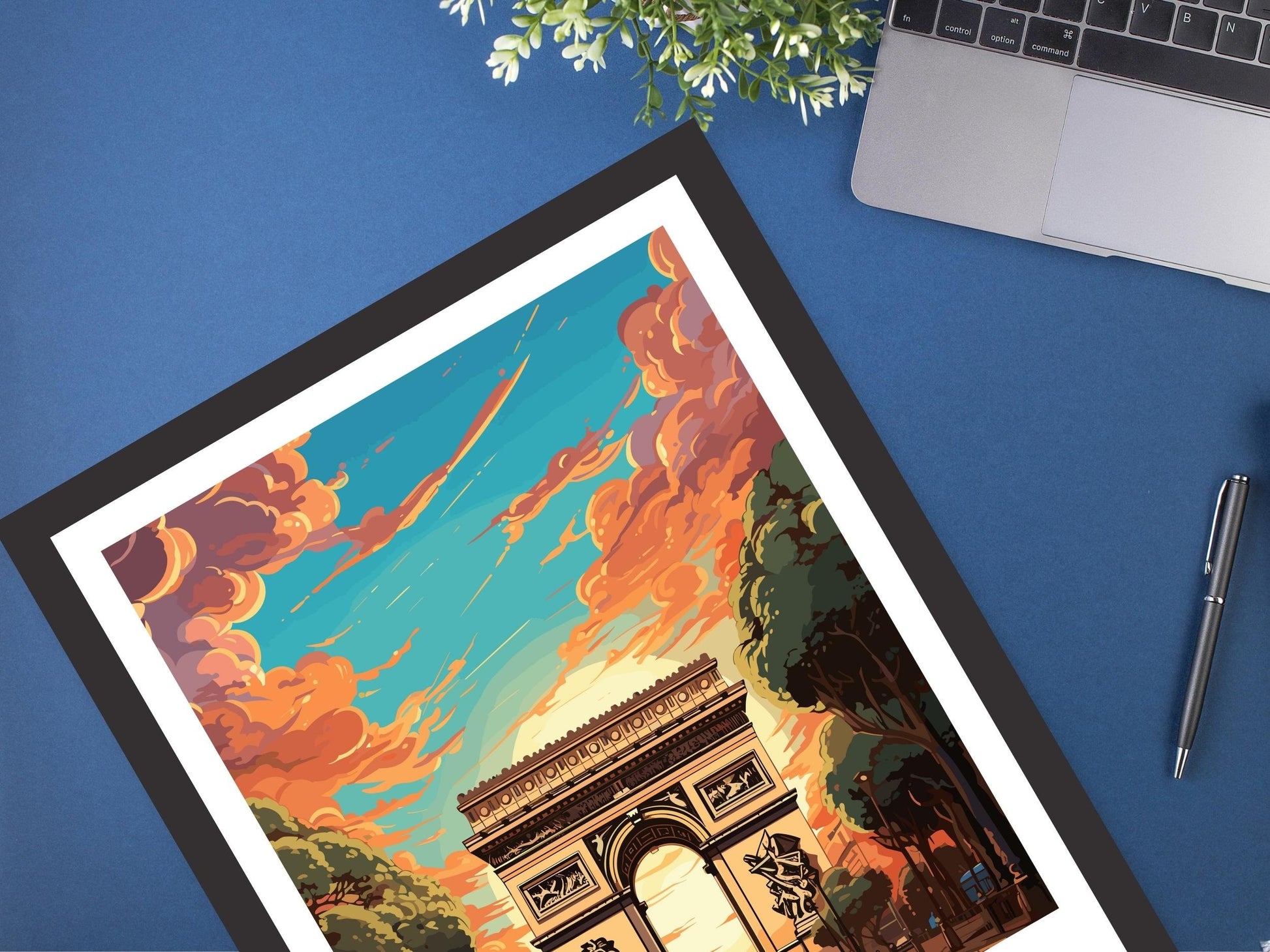 Paris Arc de Triomphe Poster | Arc de Triomphe Print | Paris Travel Print | Paris Wall Art | France Print | Paris Painting ID 553