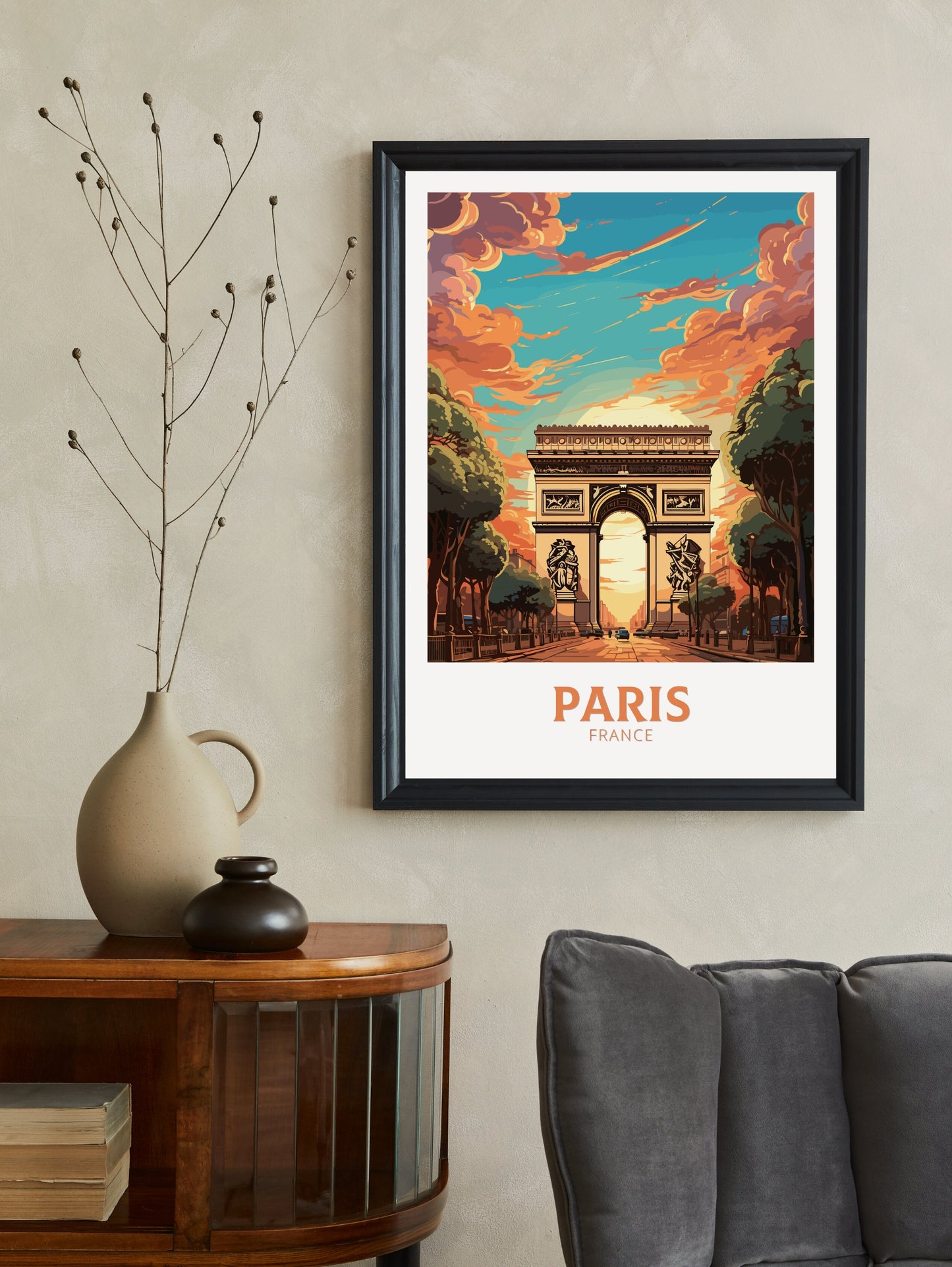 Paris Arc de Triomphe Poster | Arc de Triomphe Print | Paris Travel Print | Paris Wall Art | France Print | Paris Painting ID 553