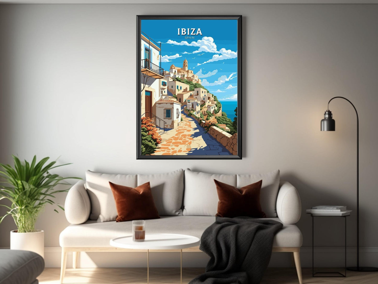 Ibiza Travel Poster | Ibiza Illustration | Ibiza Wall Art | Ibiza Print | Spain Poster | Spain Home Decor | Spain Poster | ID 558