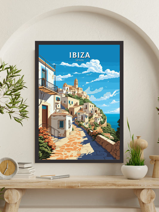 Ibiza Travel Poster | Ibiza Illustration | Ibiza Wall Art | Ibiza Print | Spain Poster | Spain Home Decor | Spain Poster | ID 558