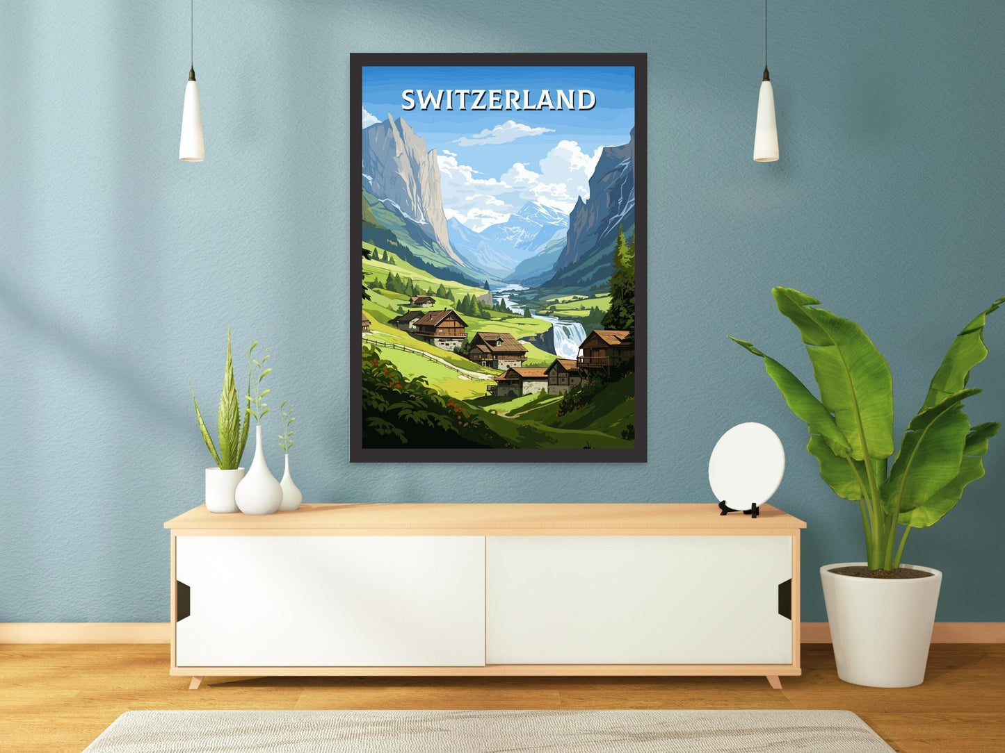 Switzerland Travel Poster | Switzerland Travel Print | Switzerland Illustration | Switzerland Wall Art | Switzerland Print | ID 766