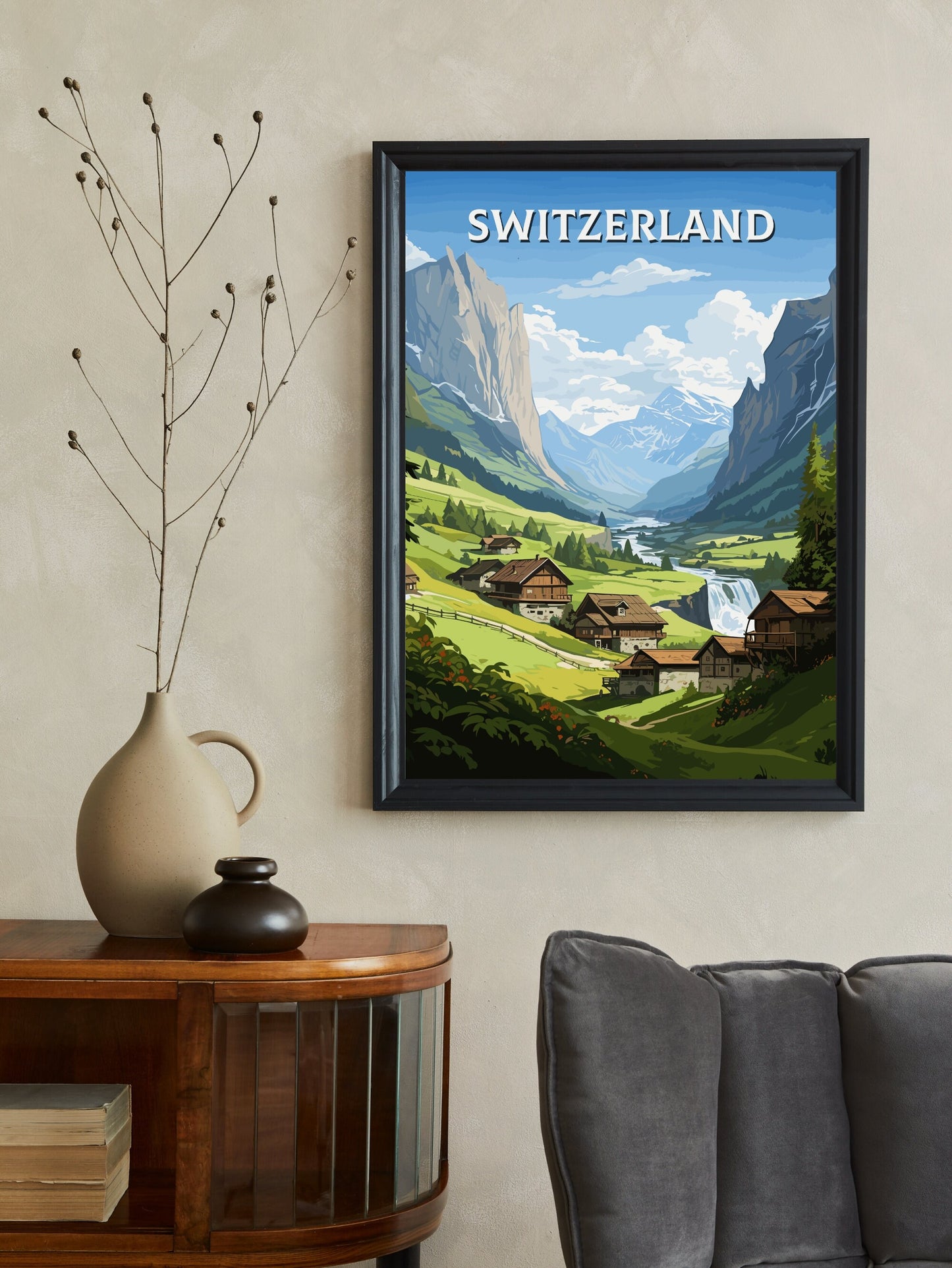 Switzerland Travel Poster | Switzerland Travel Print | Switzerland Illustration | Switzerland Wall Art | Switzerland Print | ID 766