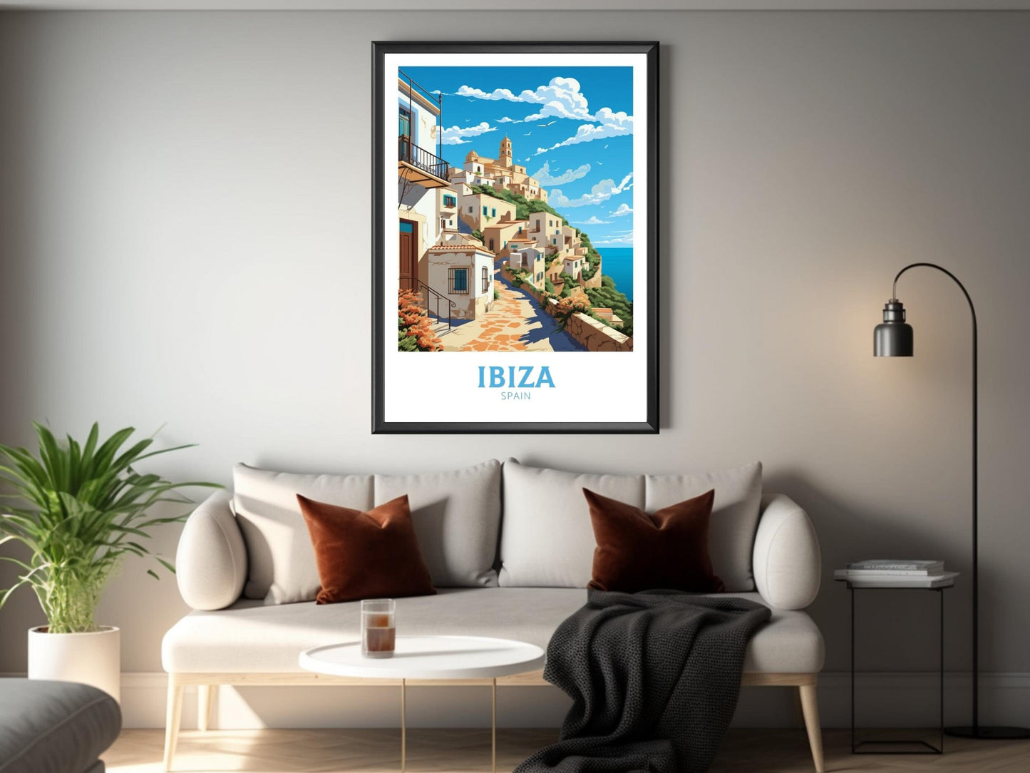 Ibiza Print | Ibiza Travel Poster | Ibiza Illustration | Ibiza Wall Art | Spain Poster | Spain Home Decor | Spain Poster | ID 559