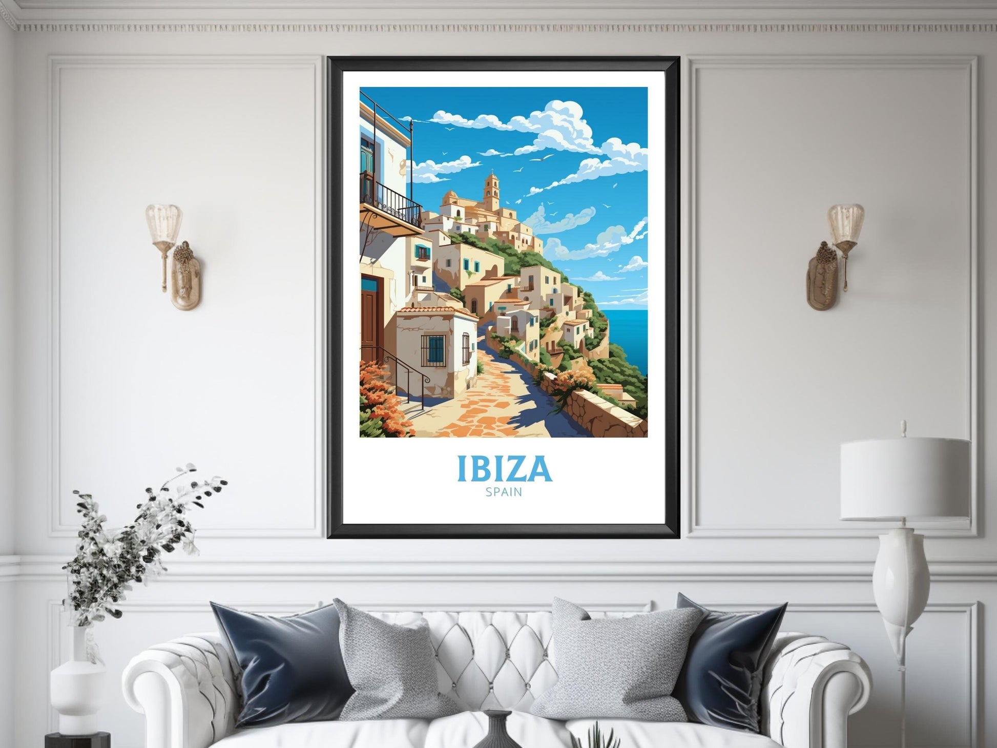 Ibiza Print | Ibiza Travel Poster | Ibiza Illustration | Ibiza Wall Art | Spain Poster | Spain Home Decor | Spain Poster | ID 559