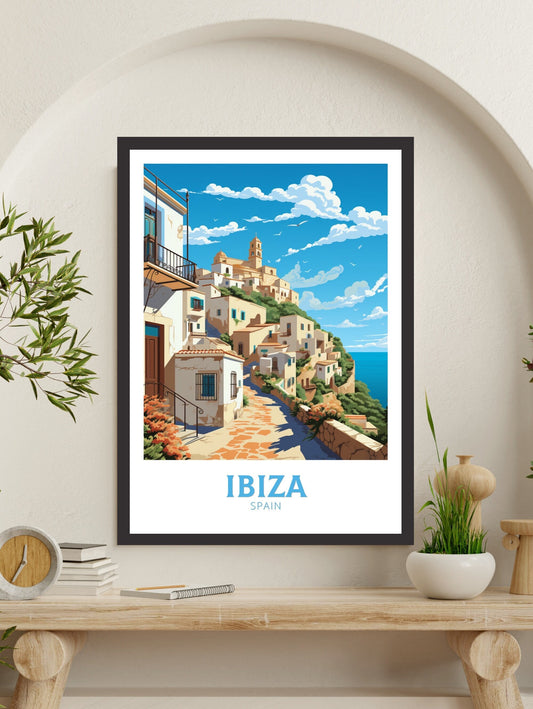 Ibiza Print | Ibiza Travel Poster | Ibiza Illustration | Ibiza Wall Art | Spain Poster | Spain Home Decor | Spain Poster | ID 559