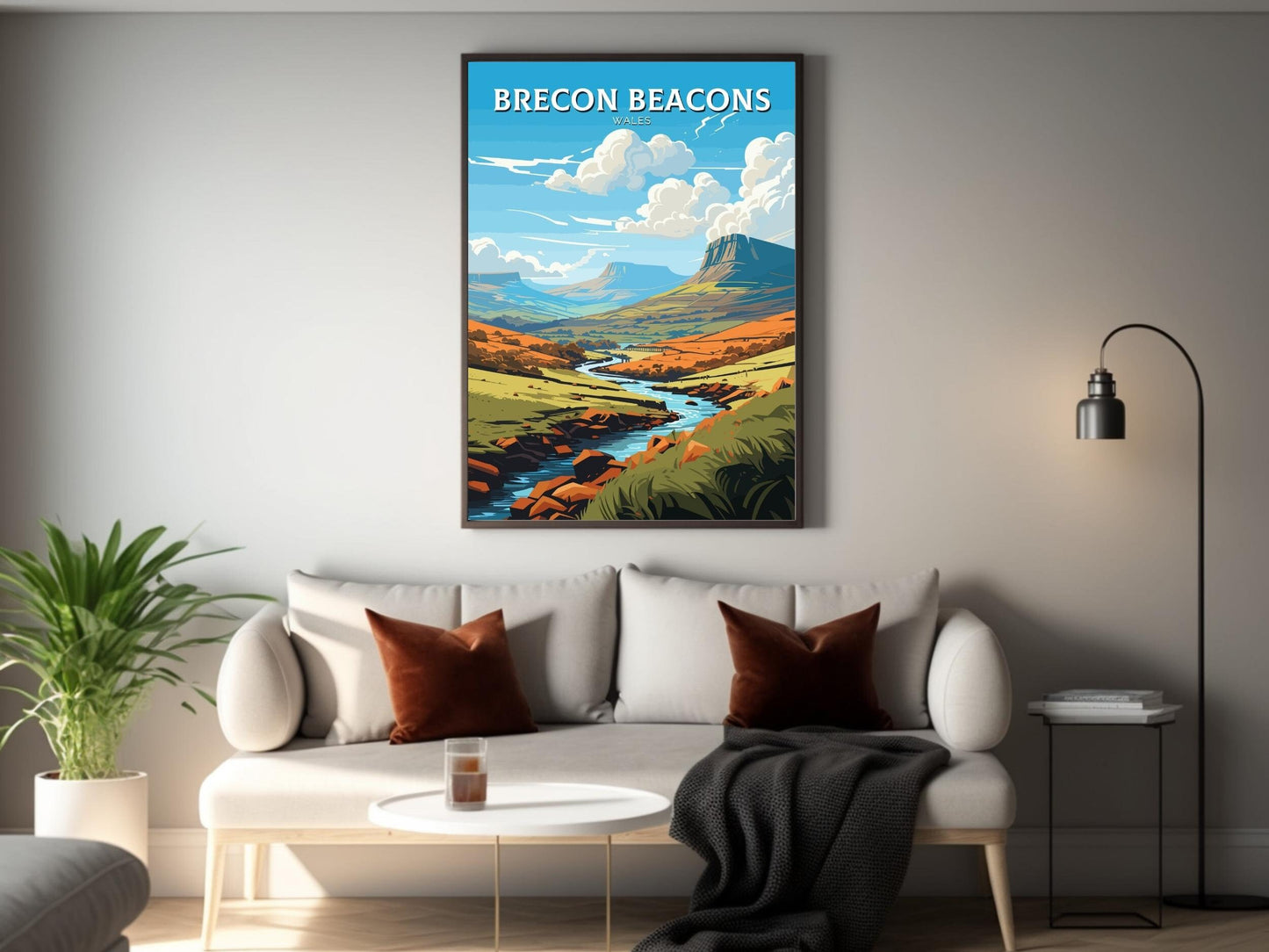 Brecon Beacons Poster | Wales Travel Print | Wales Illustration | Brecon Beacons Wall Art | Wales Poster | Brecon Beacons Print | ID 767