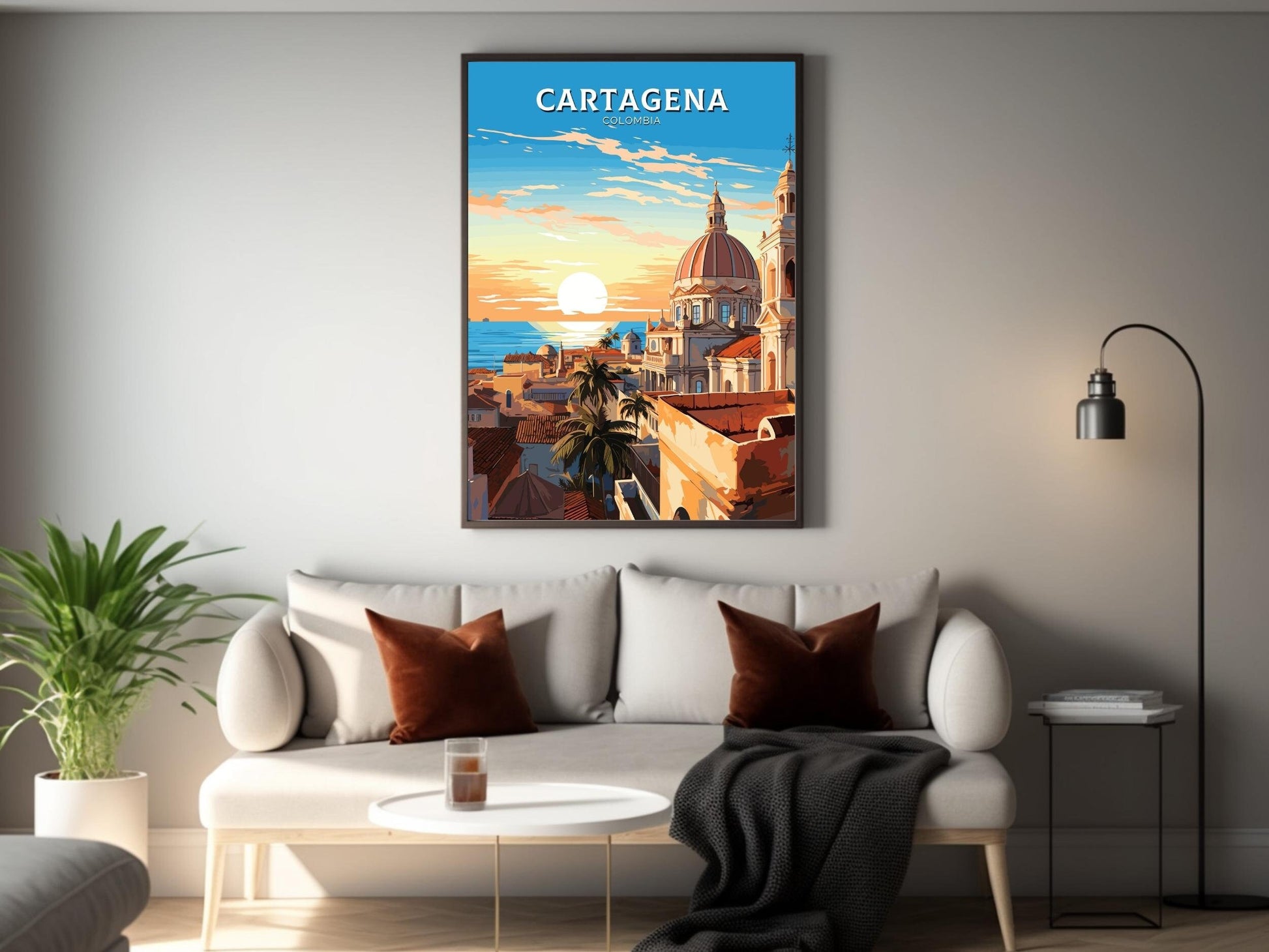 Cartagena Travel Poster | Cartagena Wall Art | Cartagena Travel Print | Housewarming Gift | Cartagena Poster | South America poster | ID 769