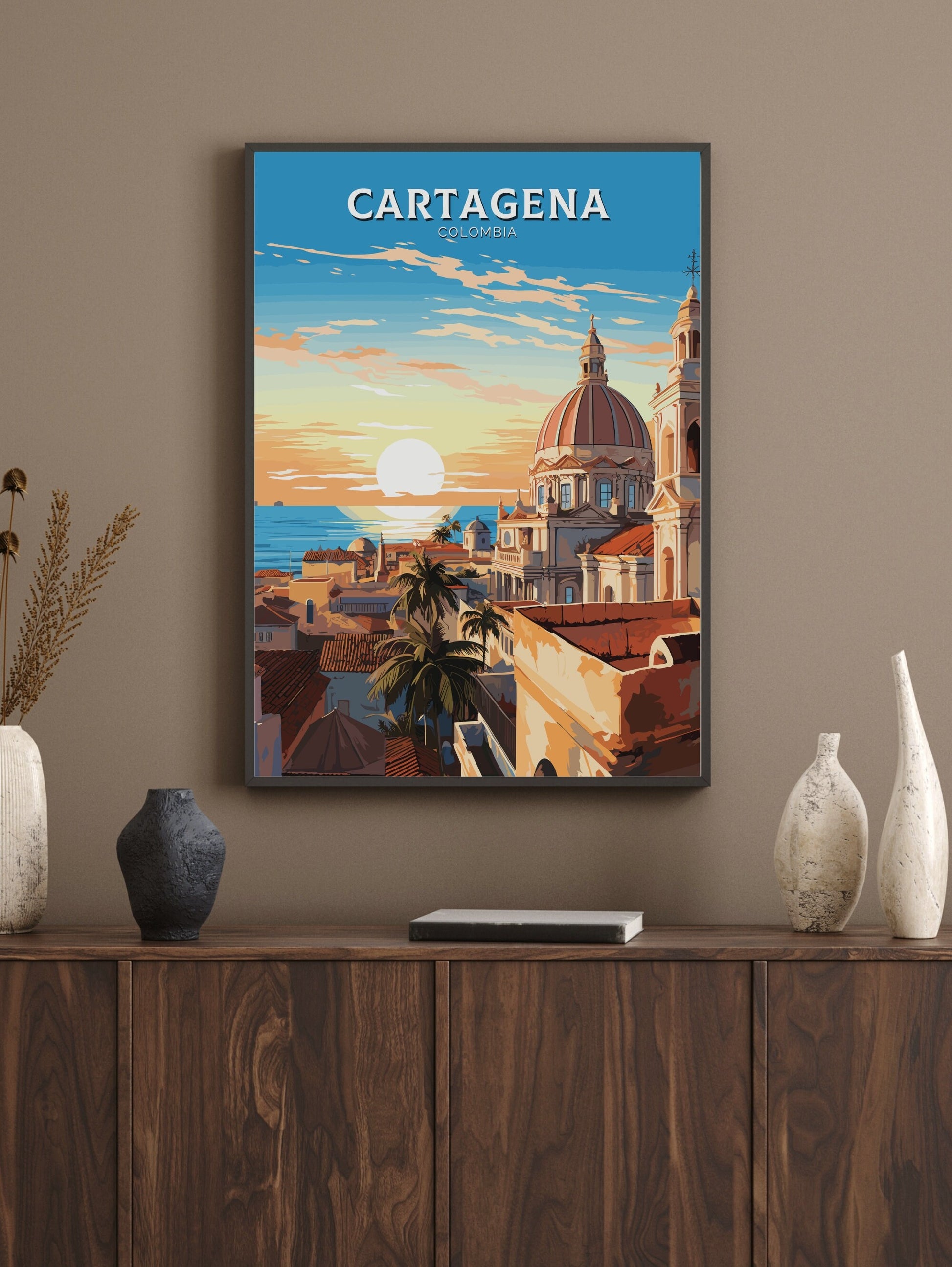 Cartagena Travel Poster | Cartagena Wall Art | Cartagena Travel Print | Housewarming Gift | Cartagena Poster | South America poster | ID 769