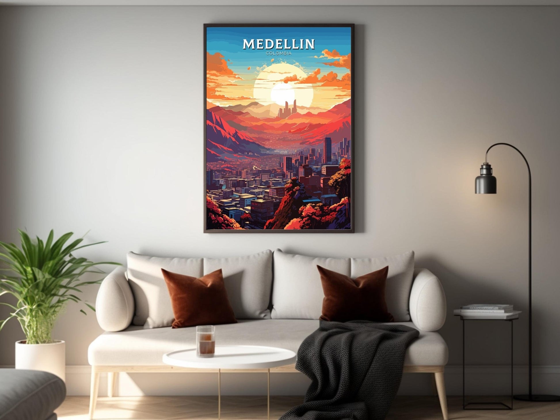 Medellin Travel Poster | Medellin Wall Art | Medellin Print | Medellin Colombia | Housewarming Gift | Colombia Poster