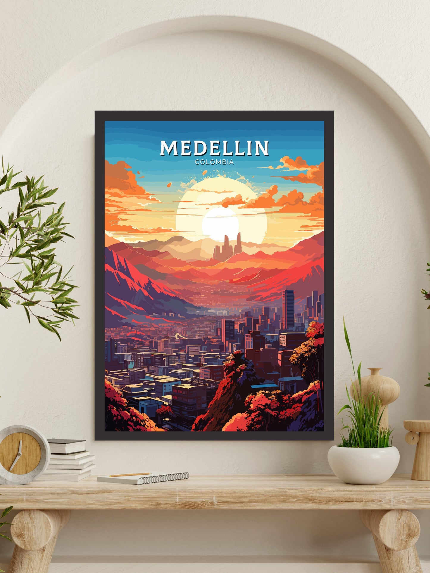 Medellin Travel Poster | Medellin Wall Art | Medellin Print | Medellin Colombia | Housewarming Gift | Colombia Poster | ID 771