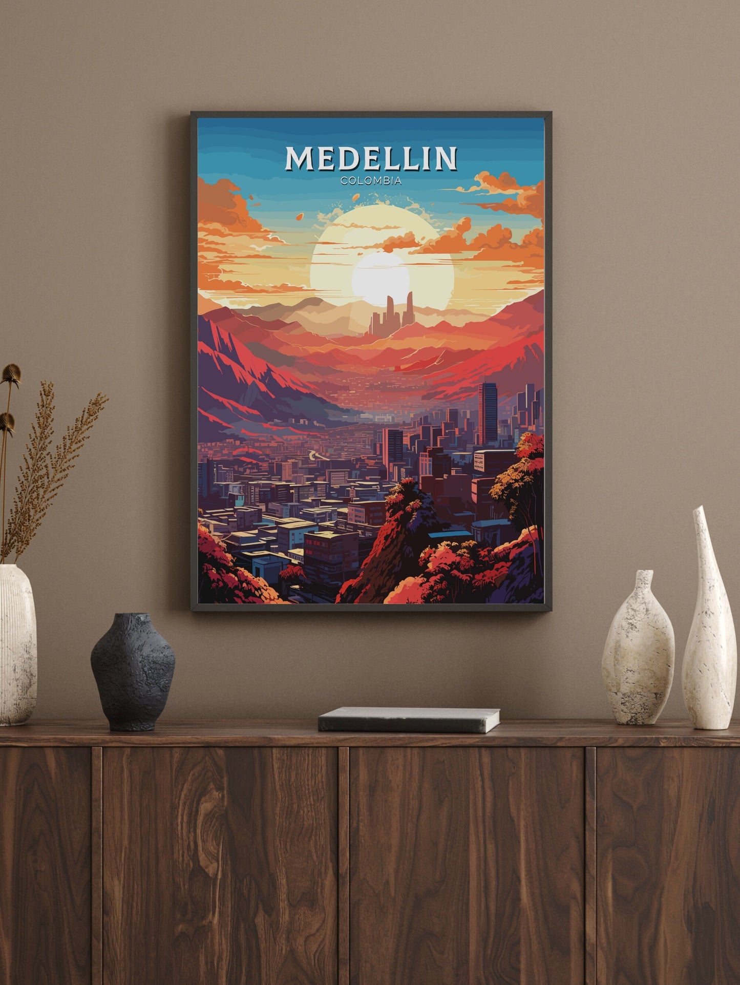 Medellin Travel Poster | Medellin Wall Art | Medellin Print | Medellin Colombia | Housewarming Gift | Colombia Poster | ID 771